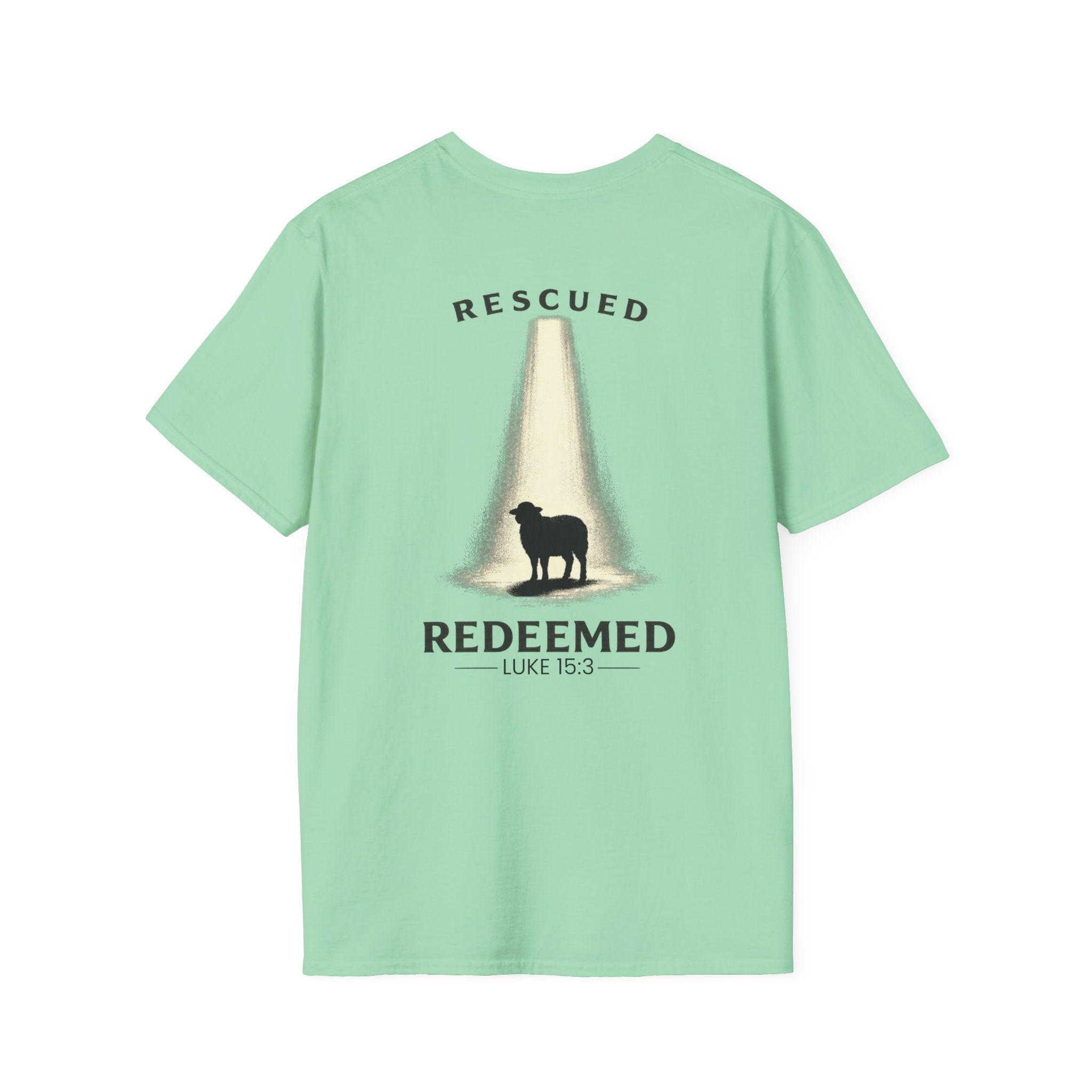 "Rescued and Redeemed" - Black Sheep Edition (Design on Back/Logo on Front)