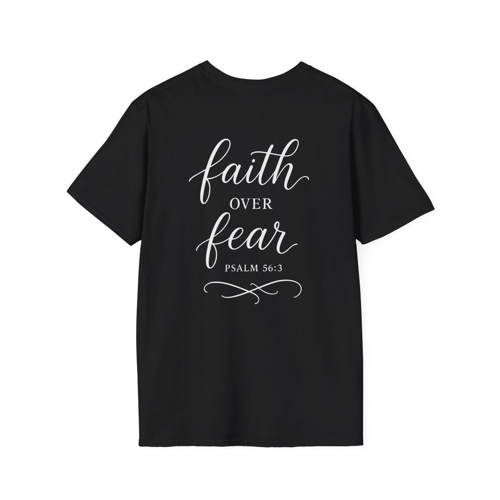 "Faith Over Fear" (Ladies) (Design on Back/Logo on Front)