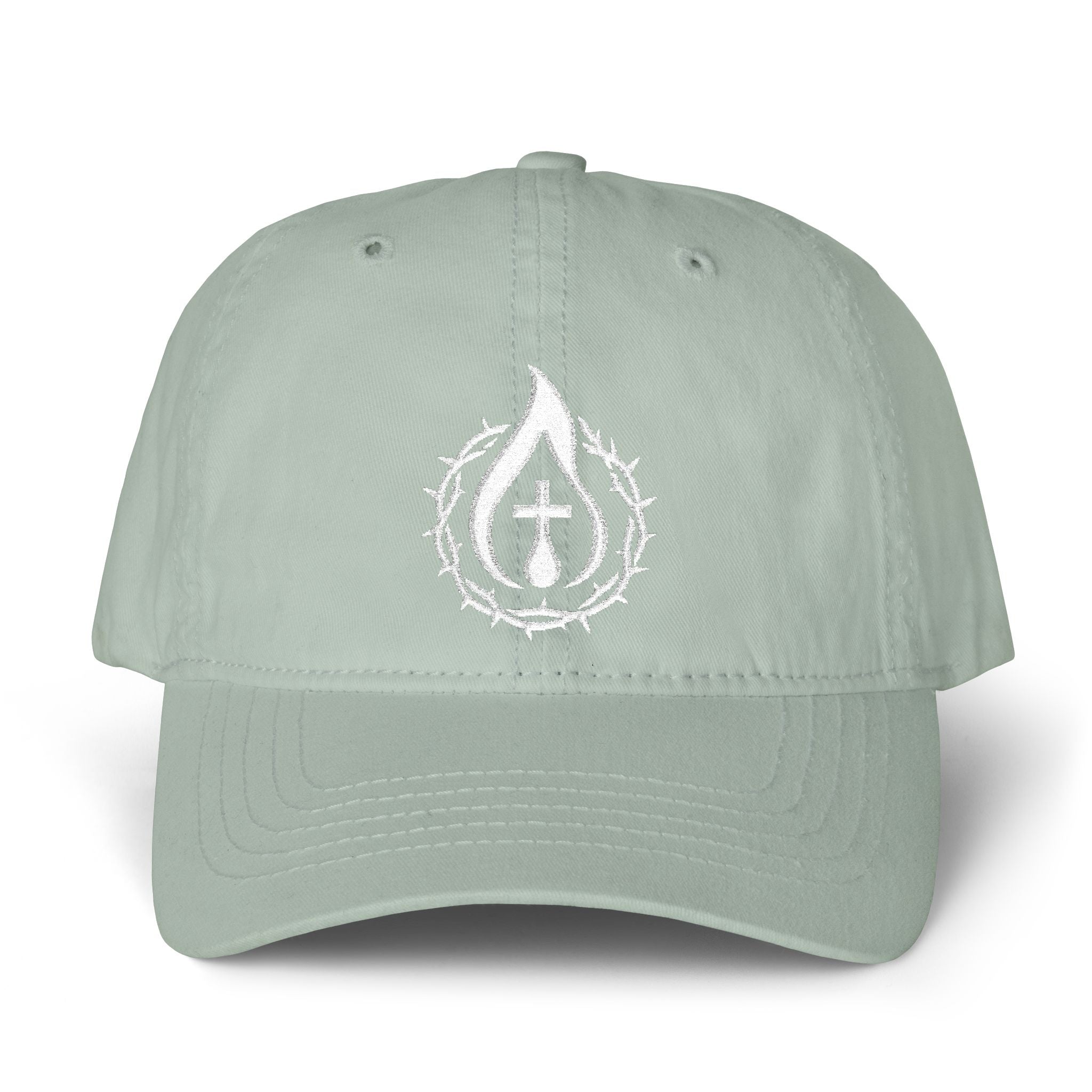 Women's "Anointed" Christian Cap (White Logo) (makeup-resistant w/ concealed ponytail opening)