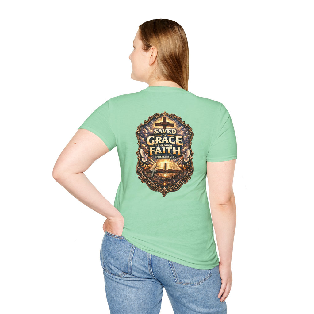 "Saved by Grace" (Alt Design) (Design on Back/Logo on Front)