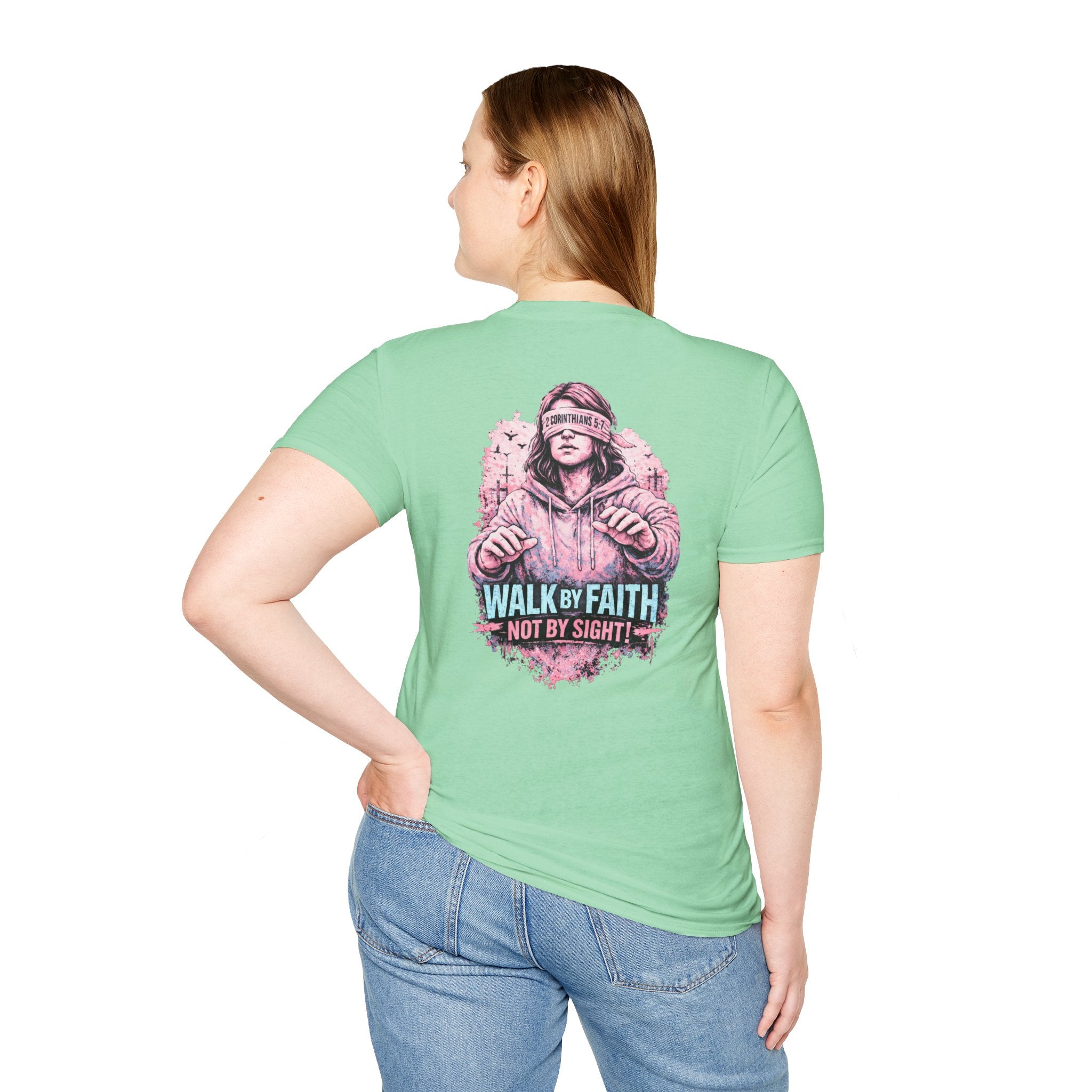 "Walk by Faith" (Ladies) (Design on Back/Logo on Front)