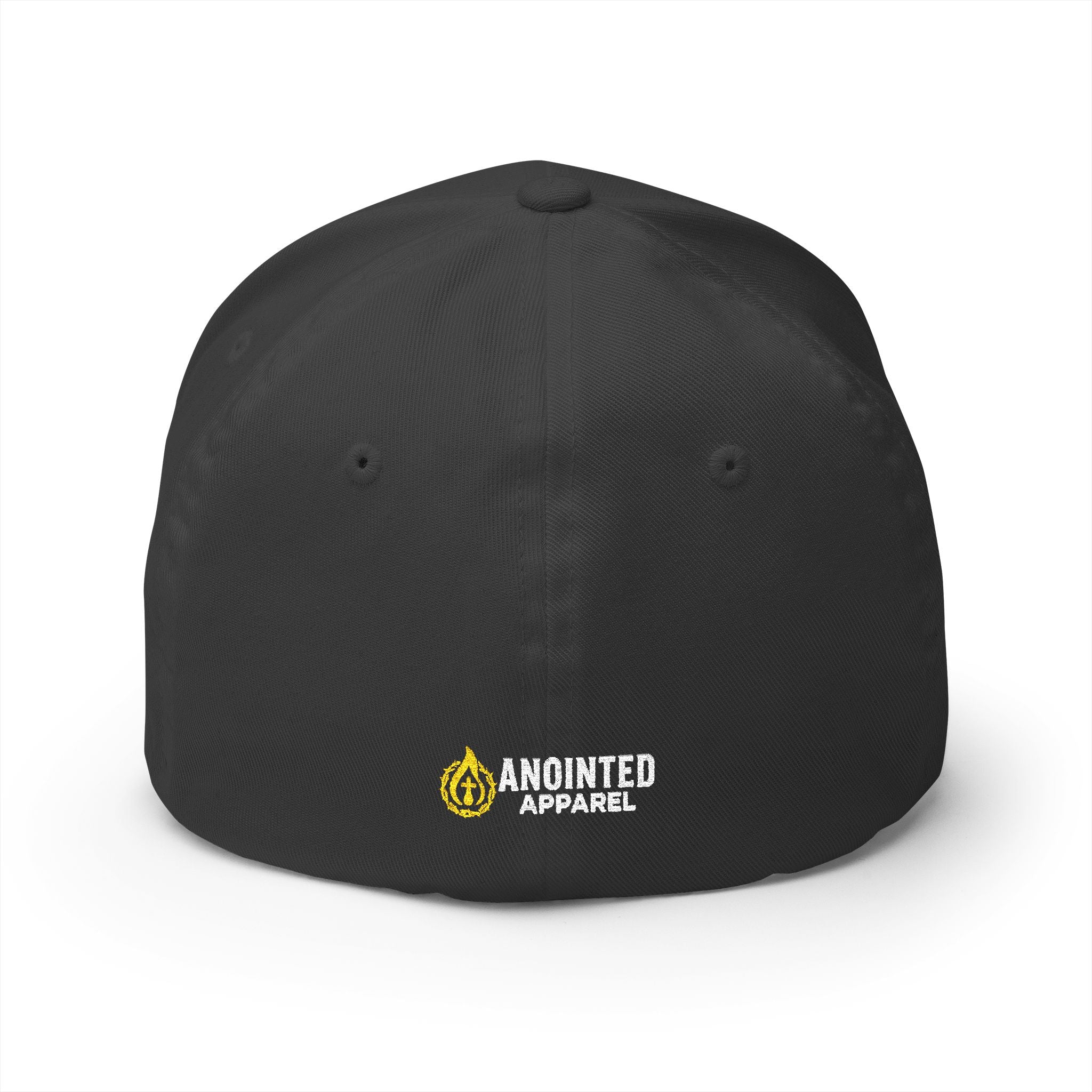 "YHWH" FlexFit Closed-Back (WHITE) (Embroidered Front/Back)