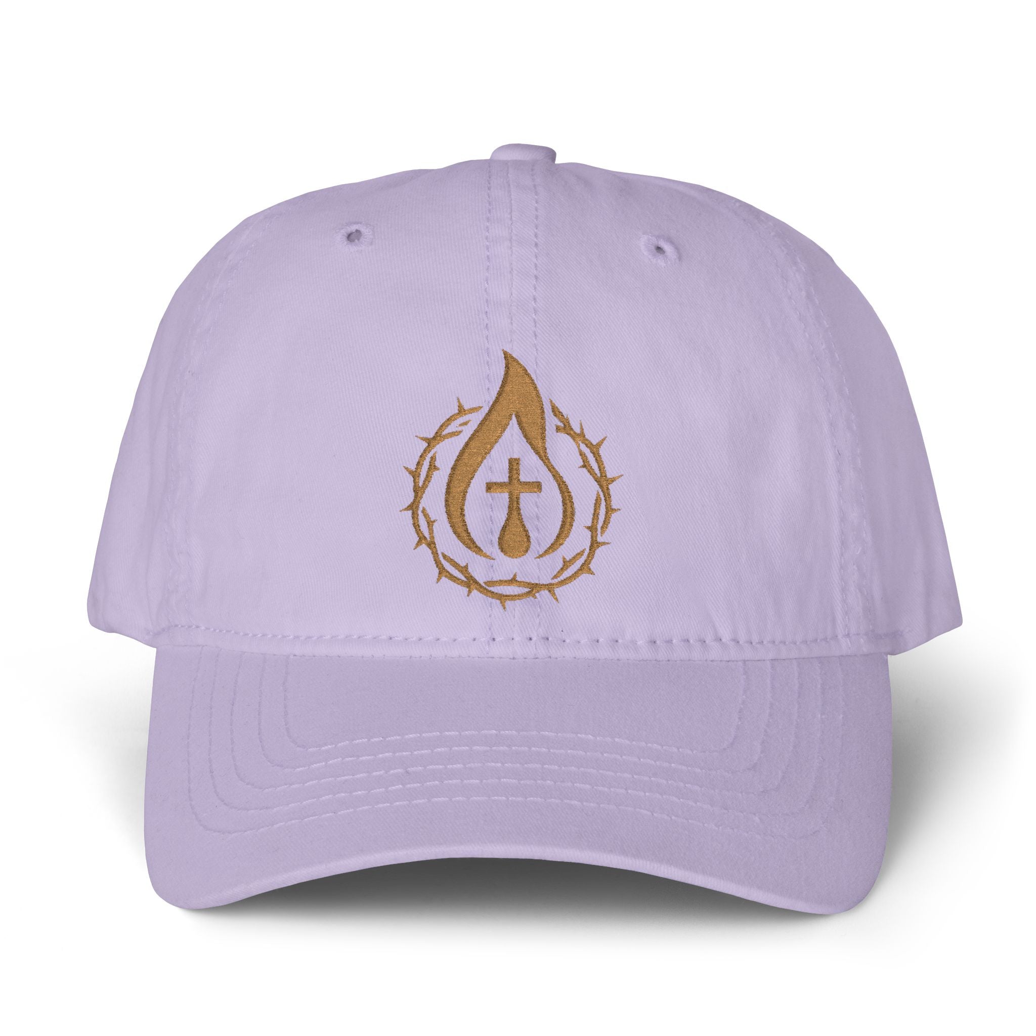 Women's "Anointed" Christian Cap (Gold Logo) (makeup-resistant w/ concealed ponytail opening)