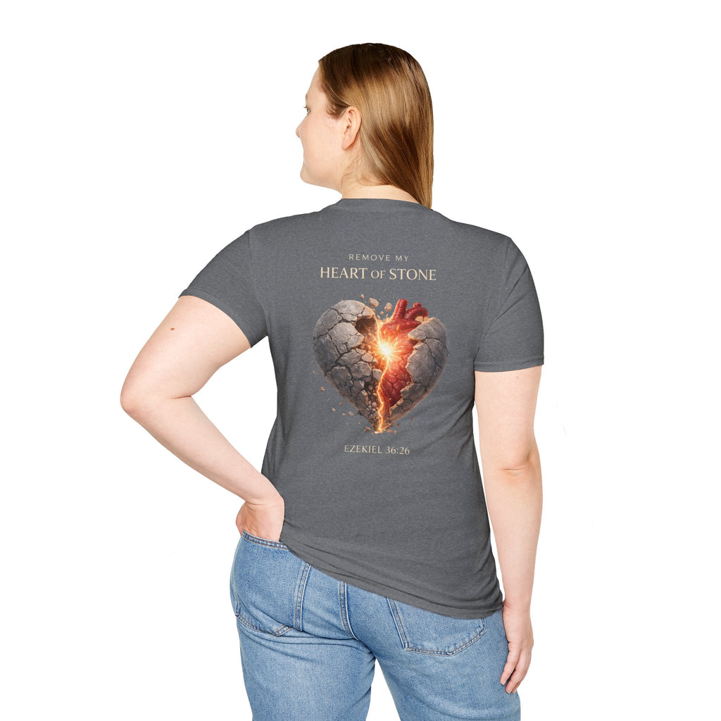 Ezekiel 36:26 - "Heart of Flesh" (Ladies) (Design on Back/Logo on Front)