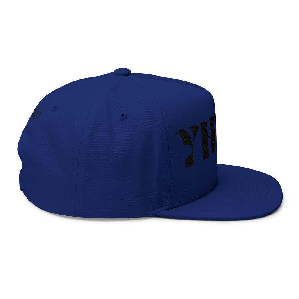 "YHWH" (Black) Flat Bill Snapback (Embroidered Front/Back)