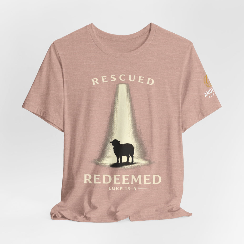 Luke 15:3 "Rescued and Redeemed" (Design on Front/Logo on Sleeve)