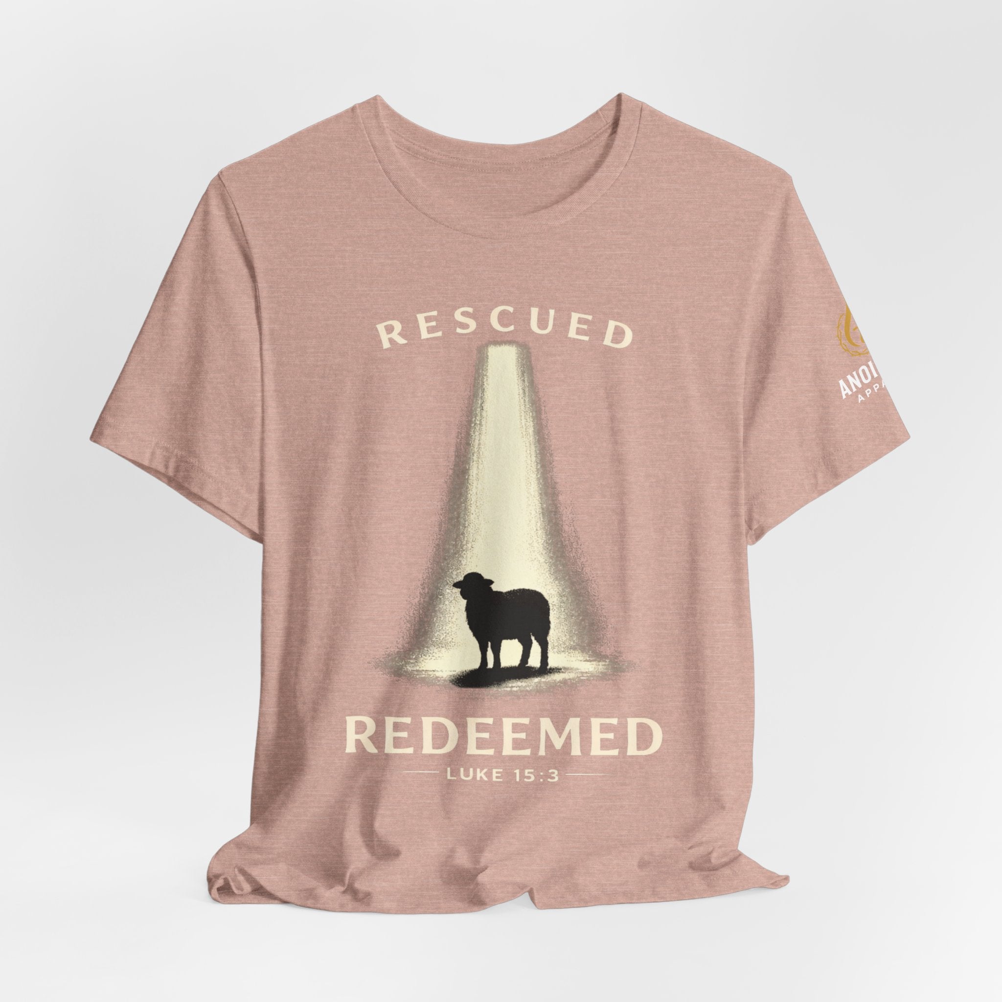 Luke 15:3 "Rescued and Redeemed" (Design on Front/Logo on Sleeve)