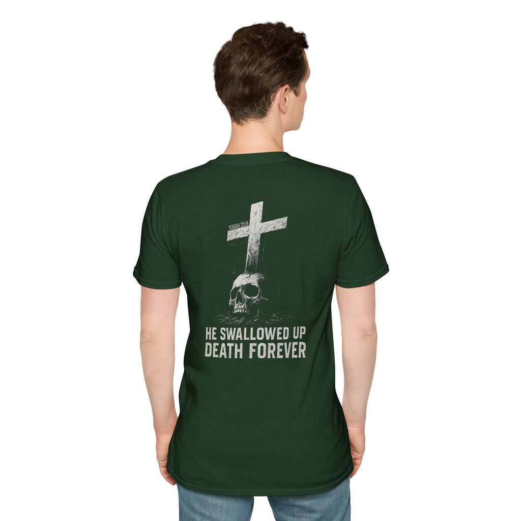"Swallowed Death" (Light) (Design on Back/Logo on Front)