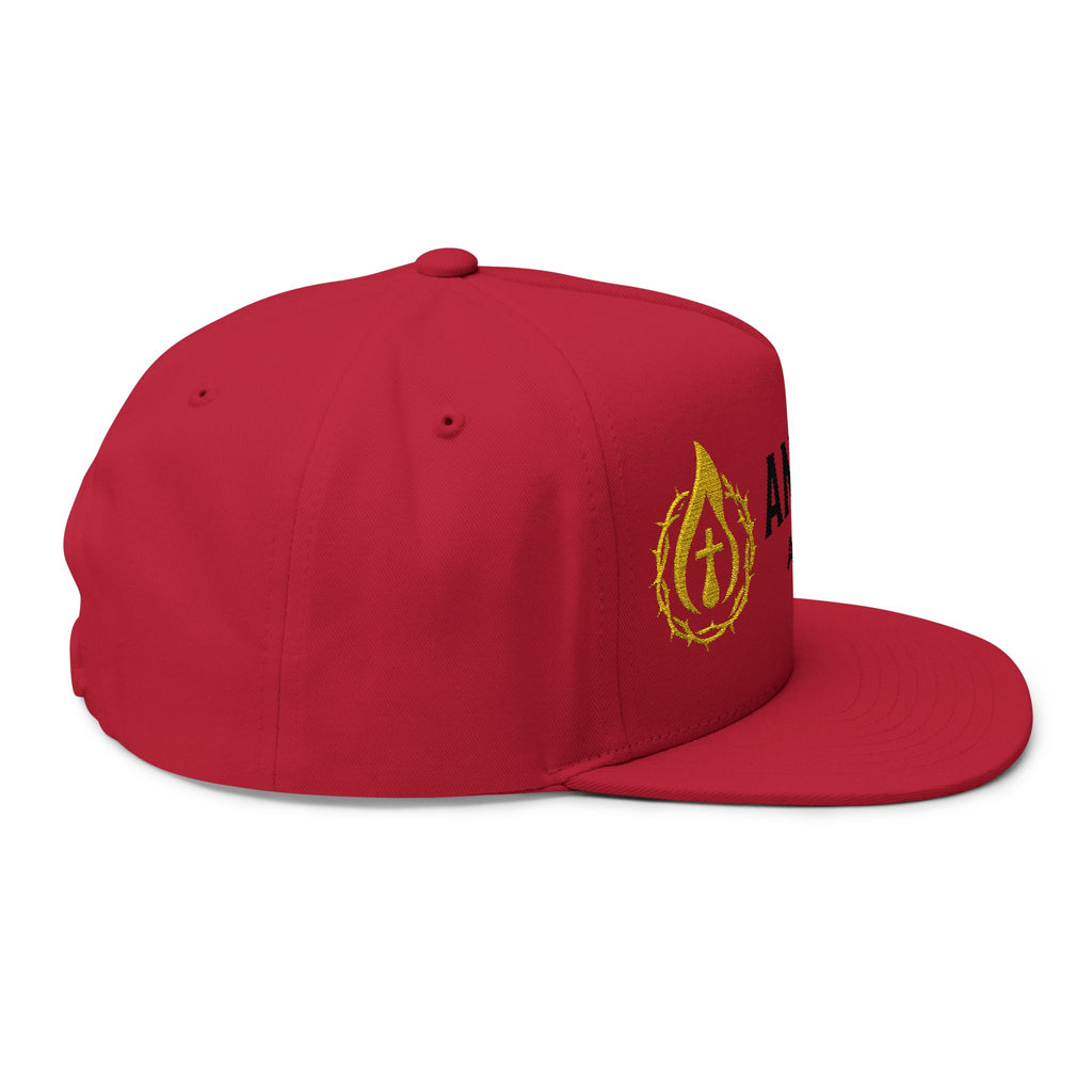 Flat Bill Snapback (Black/No Outline)