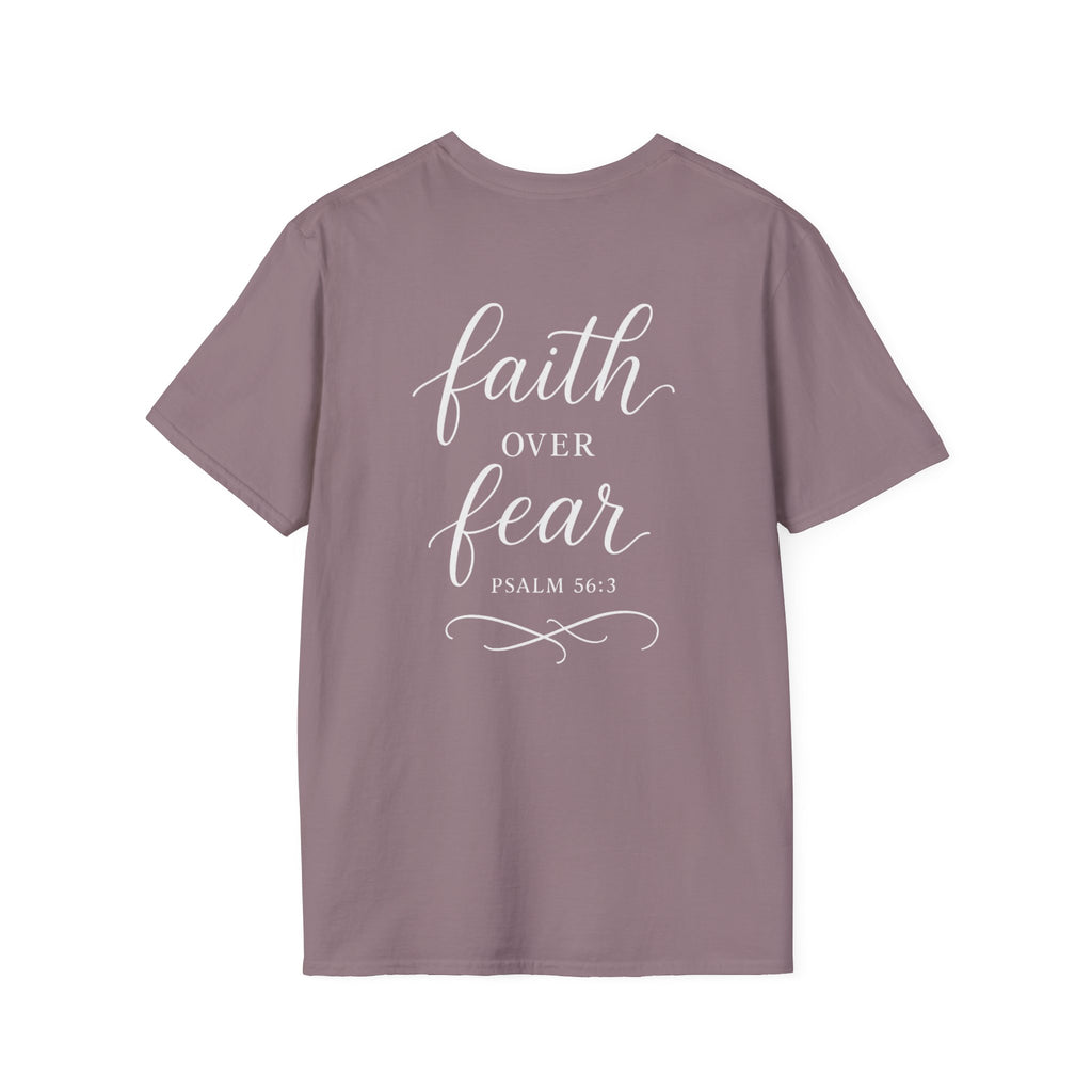 "Faith Over Fear" (Ladies) (Design on Back/Logo on Front)