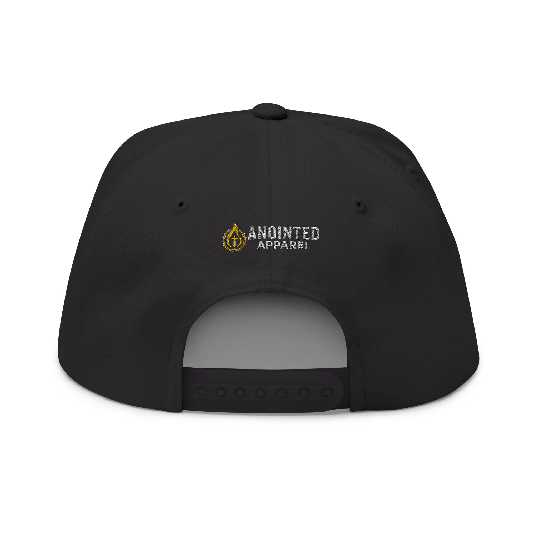 "YHWH" (White) Flat Bill Snapback (Embroidered Front/Back)