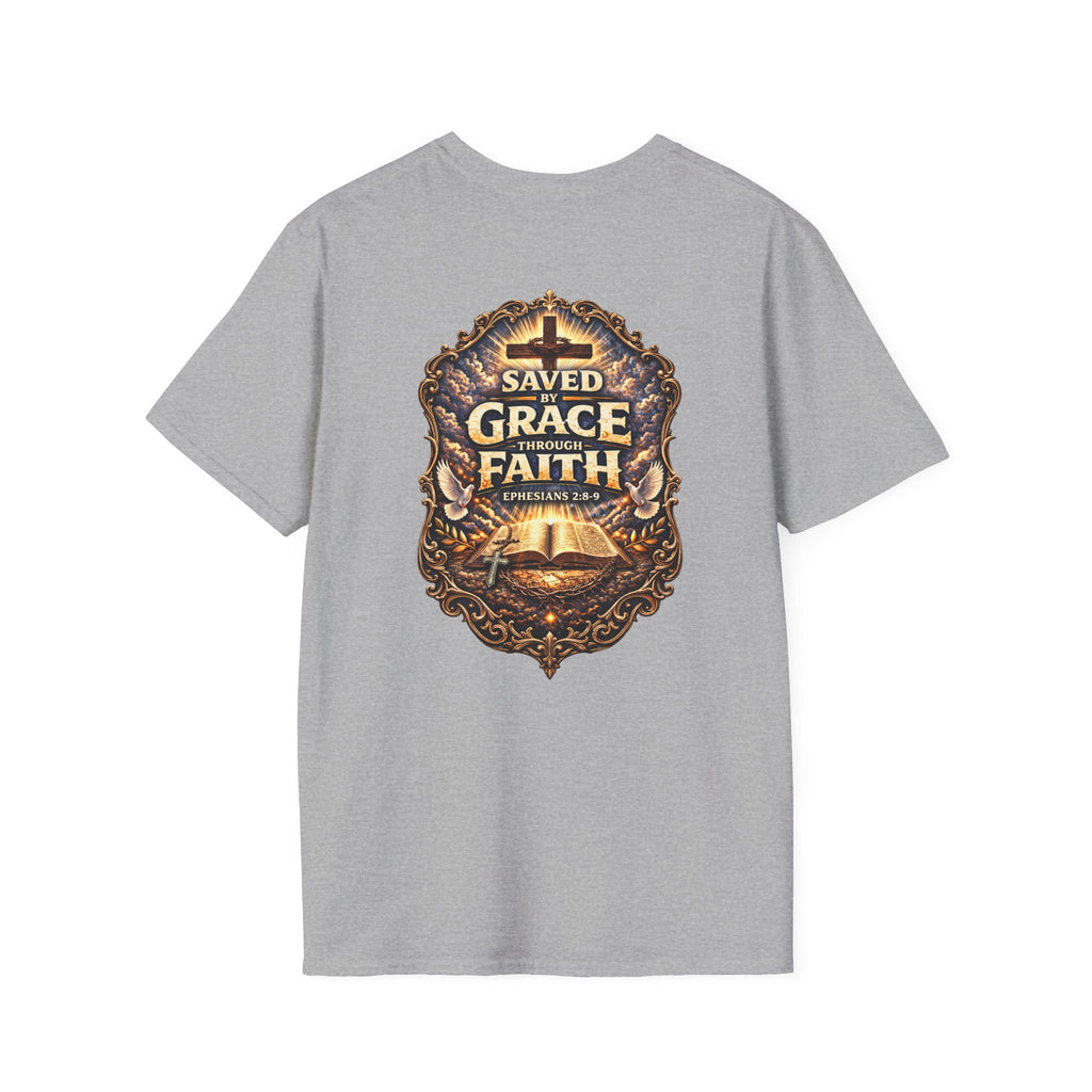 "Saved by Grace" (Alt Design) (Design on Back/Logo on Front)
