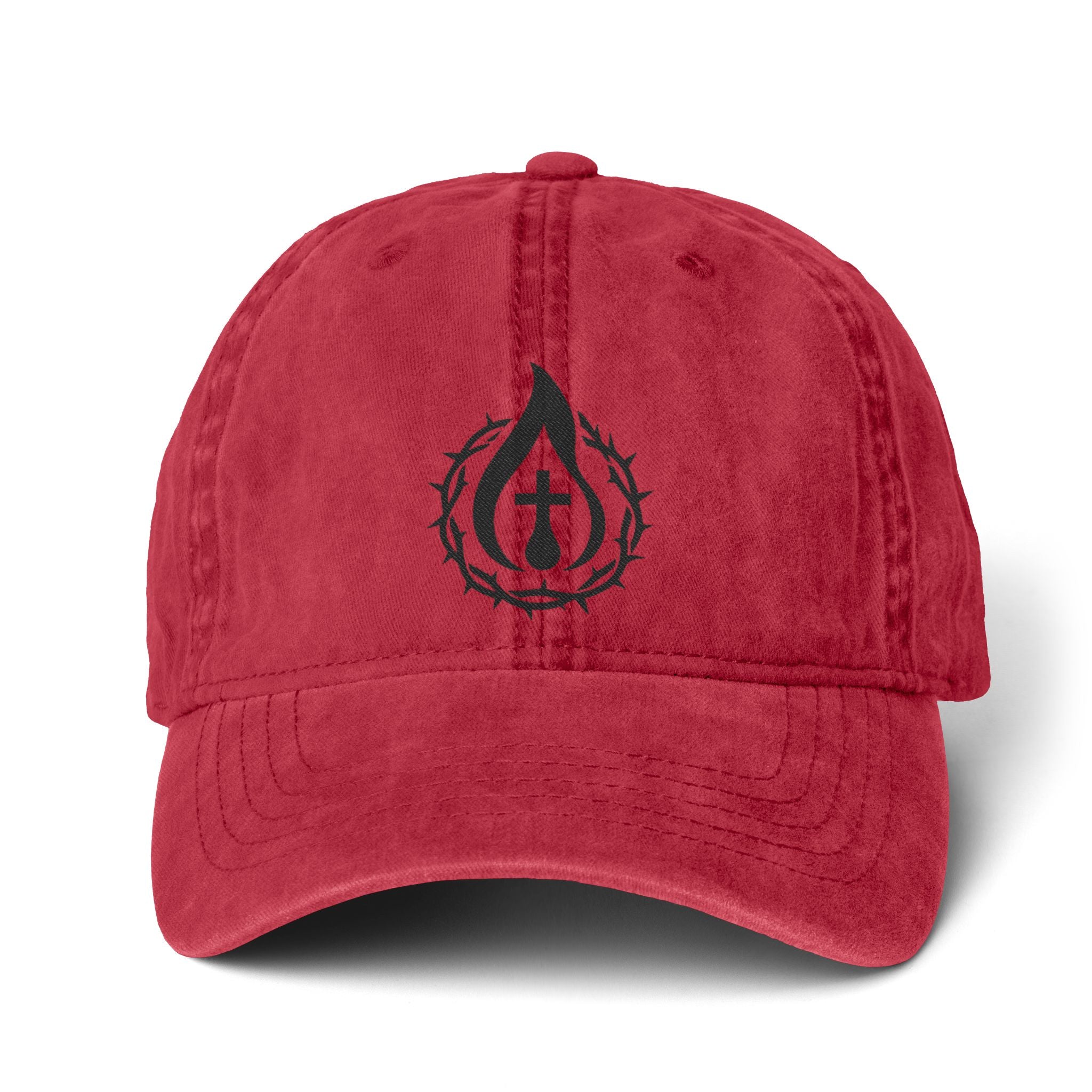 Women's "Anointed" Christian Cap (Black Logo) (makeup-resistant w/ concealed ponytail opening)