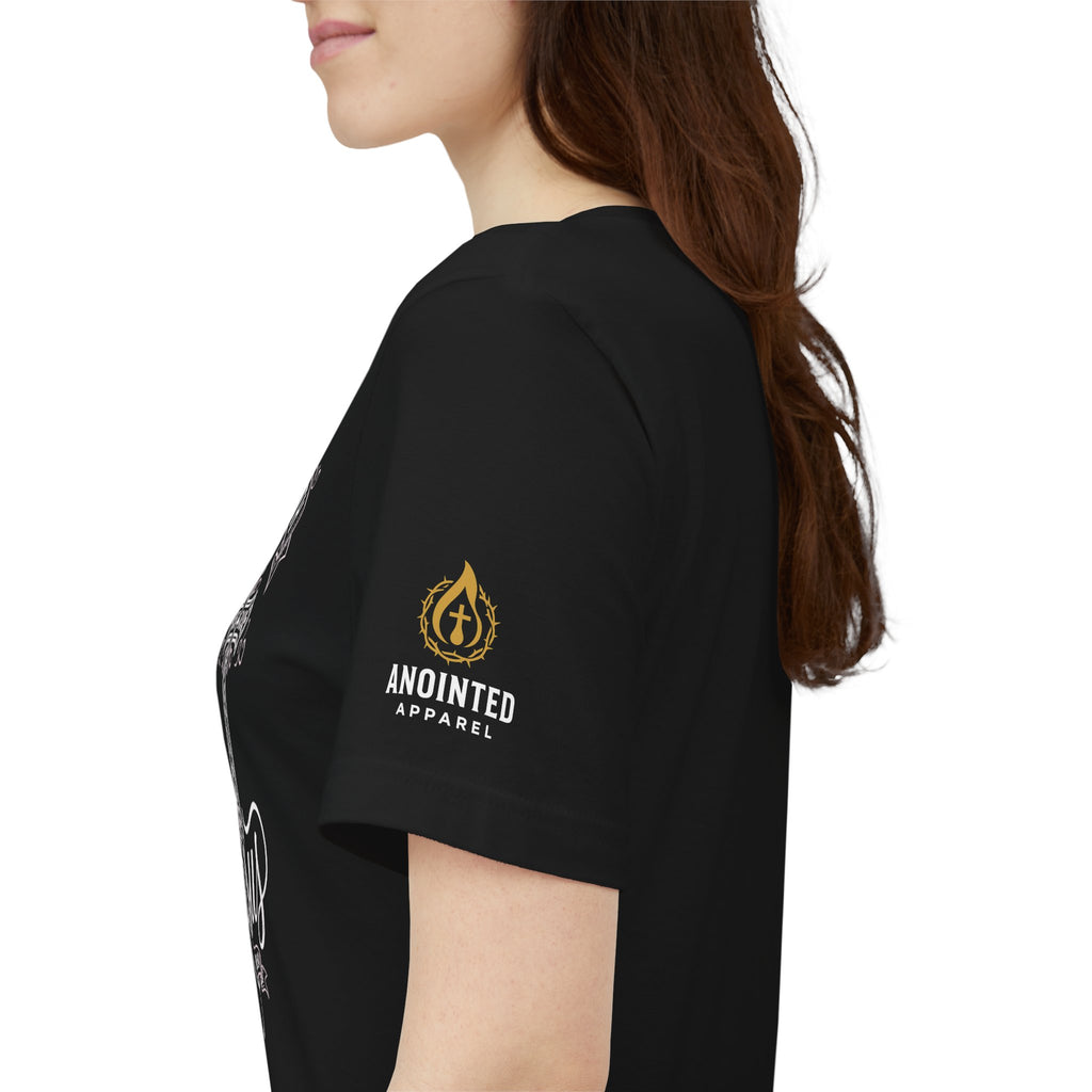 Romans 8:14 - "I Ride With Jesus" (Ladies) (Design on Front/Logo on Sleeve)
