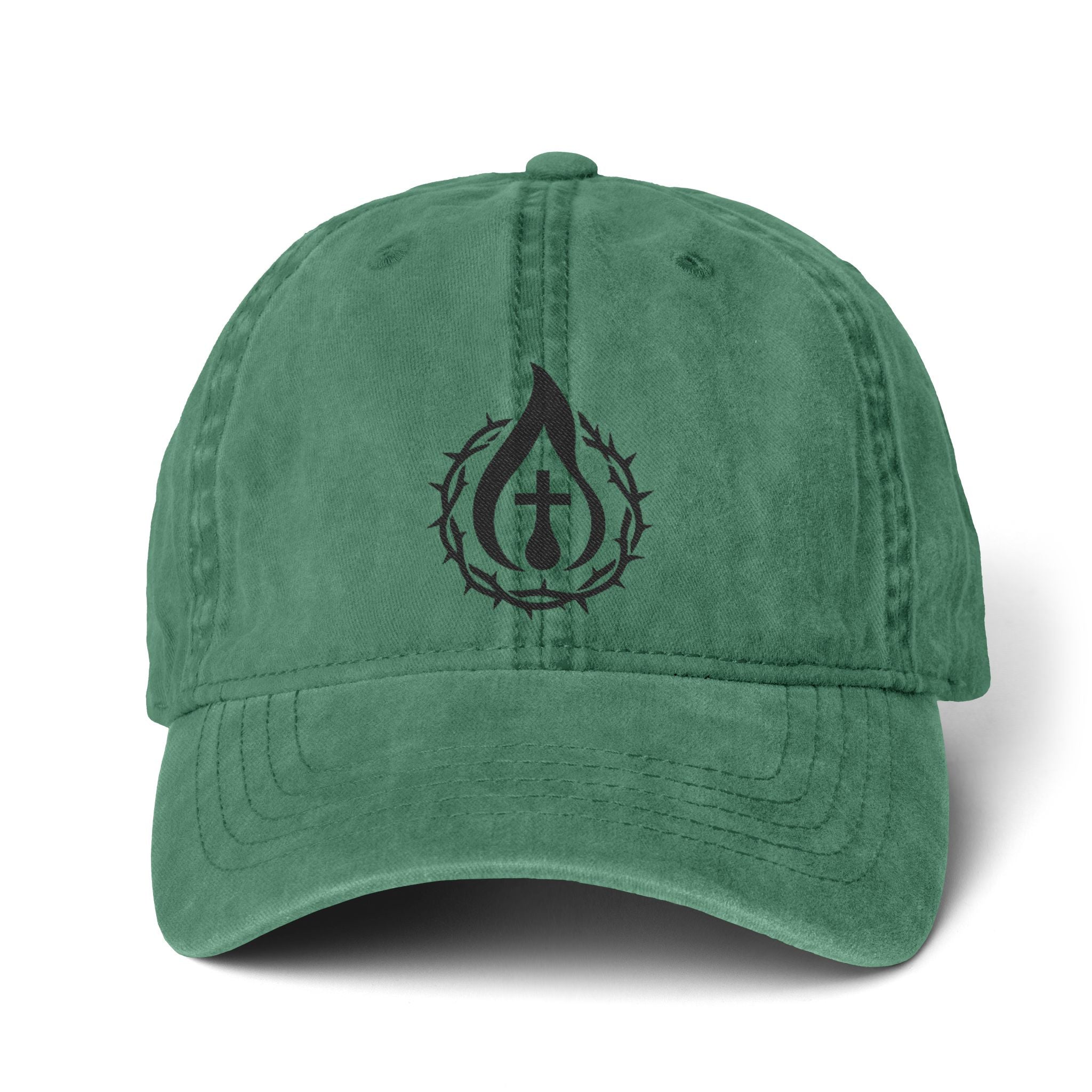 Women's "Anointed" Christian Cap (Black Logo) (makeup-resistant w/ concealed ponytail opening)