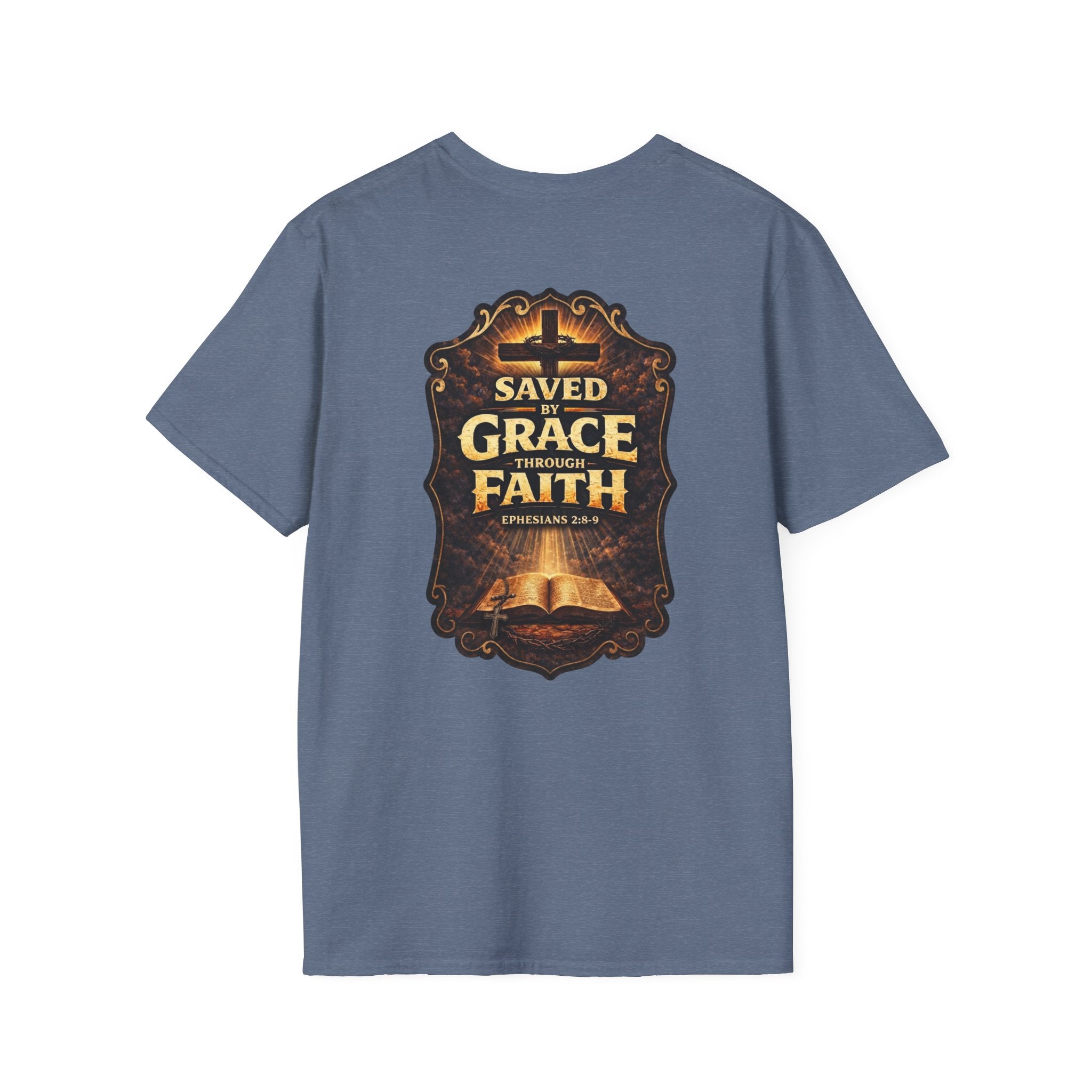 "Saved by Grace" (Design on Back/Logo on Front)