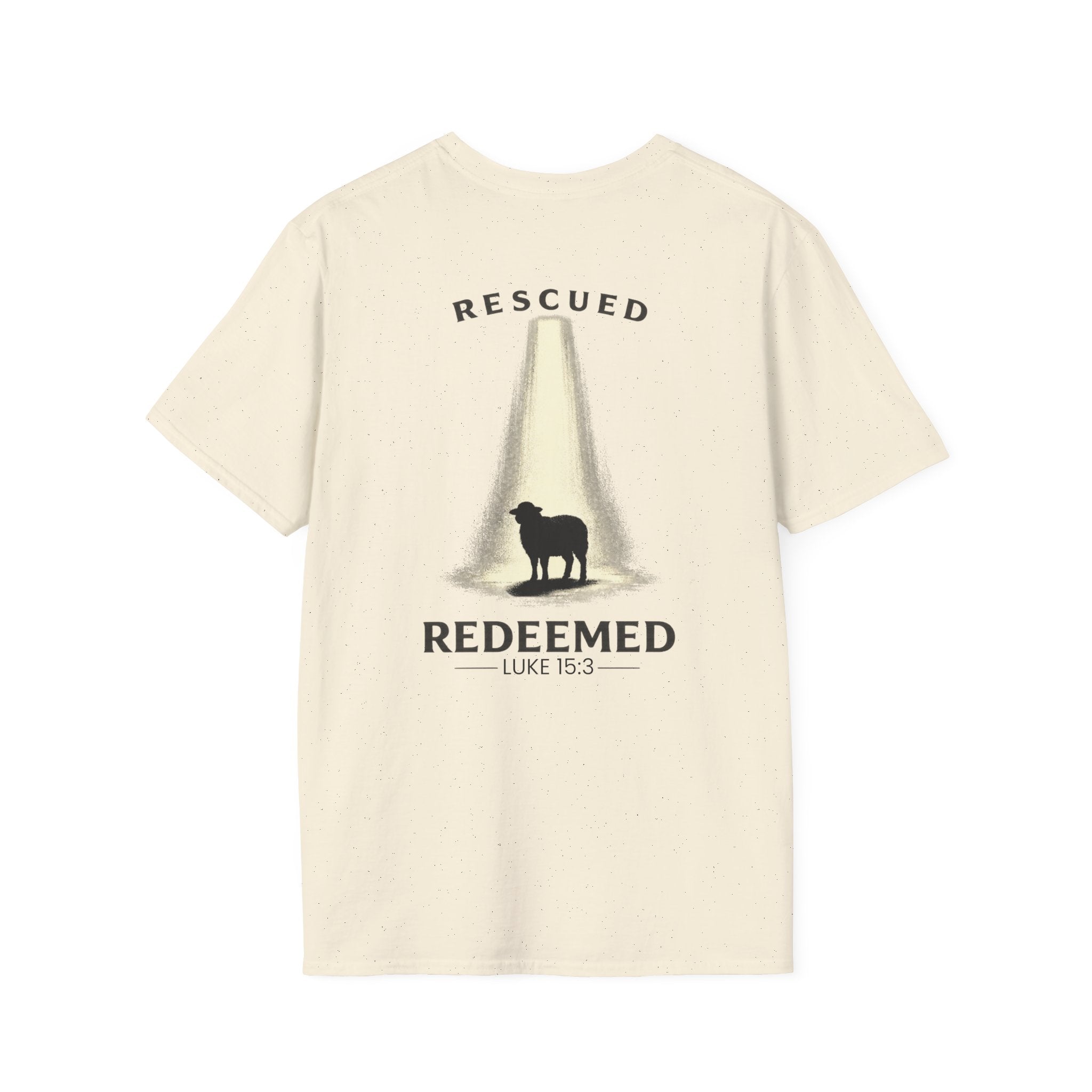 "Rescued and Redeemed" - Black Sheep Edition (Design on Back/Logo on Front)