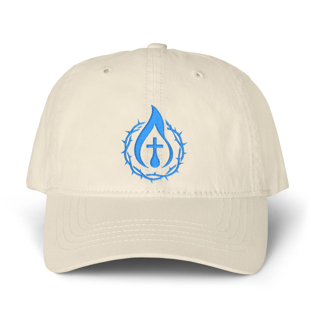 Women's "Anointed" Christian Cap (Blue Logo) (makeup-resistant, concealed ponytail opening)