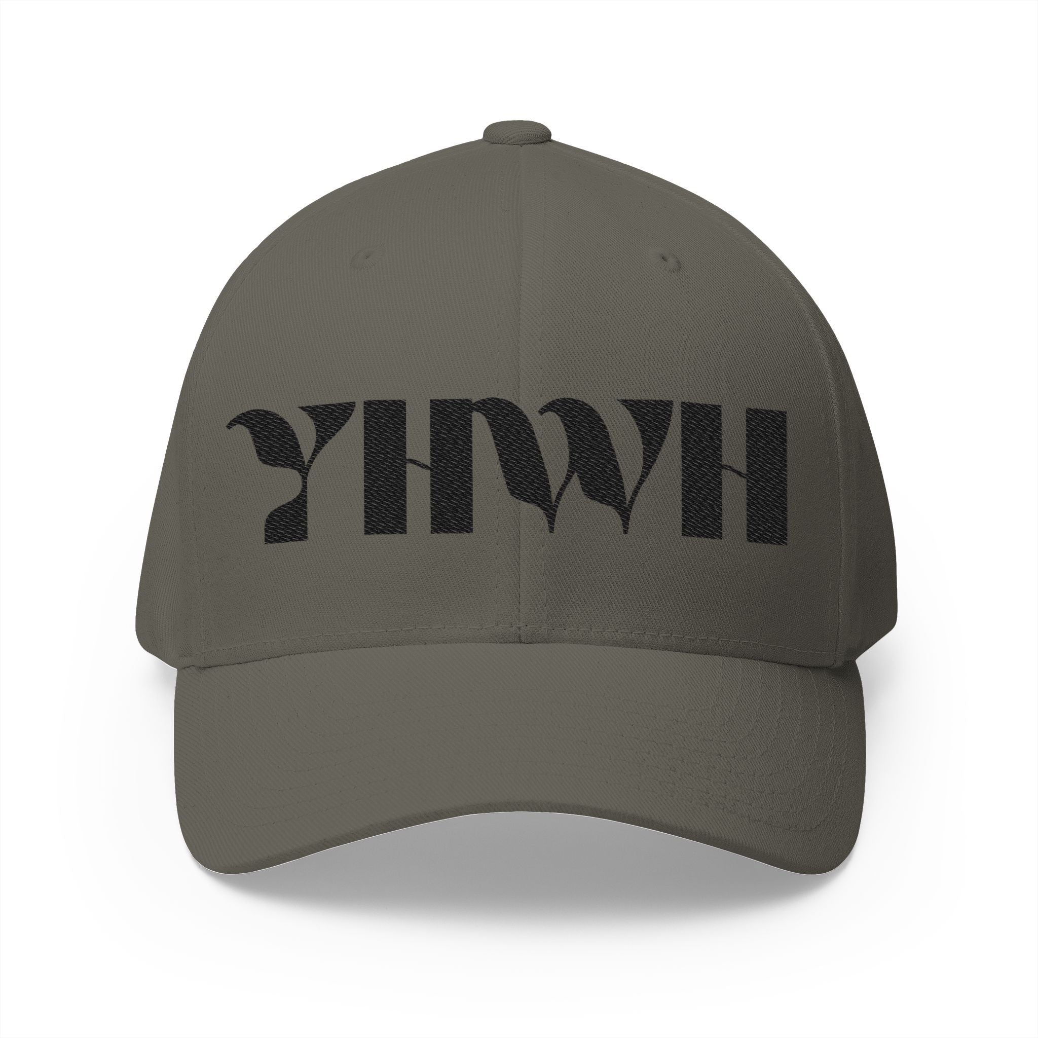 "YHWH" FlexFit Closed-Back (Black) (Embroidered Front/Back)