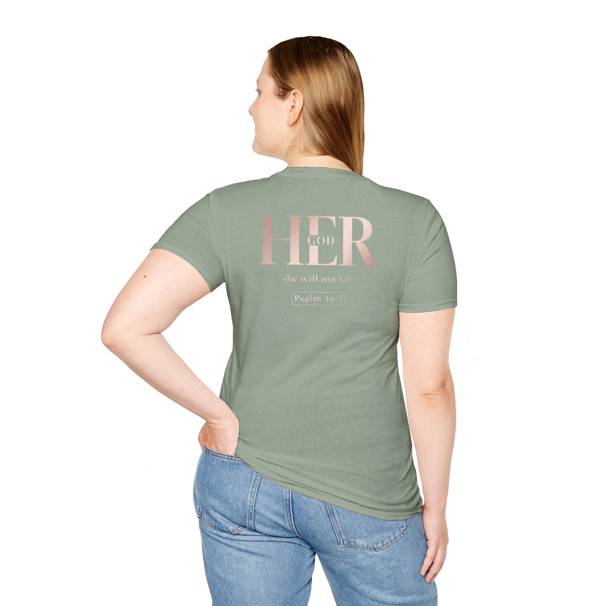 Psalm 46:5 - "God is Within Her" (Ladies) (Design on Back/Logo on Front)