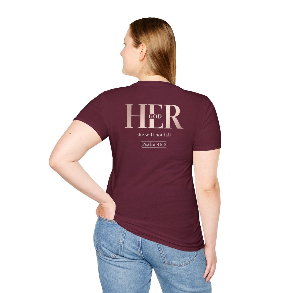 Psalm 46:5 - "God is Within Her" (Ladies) (Design on Back/Logo on Front)