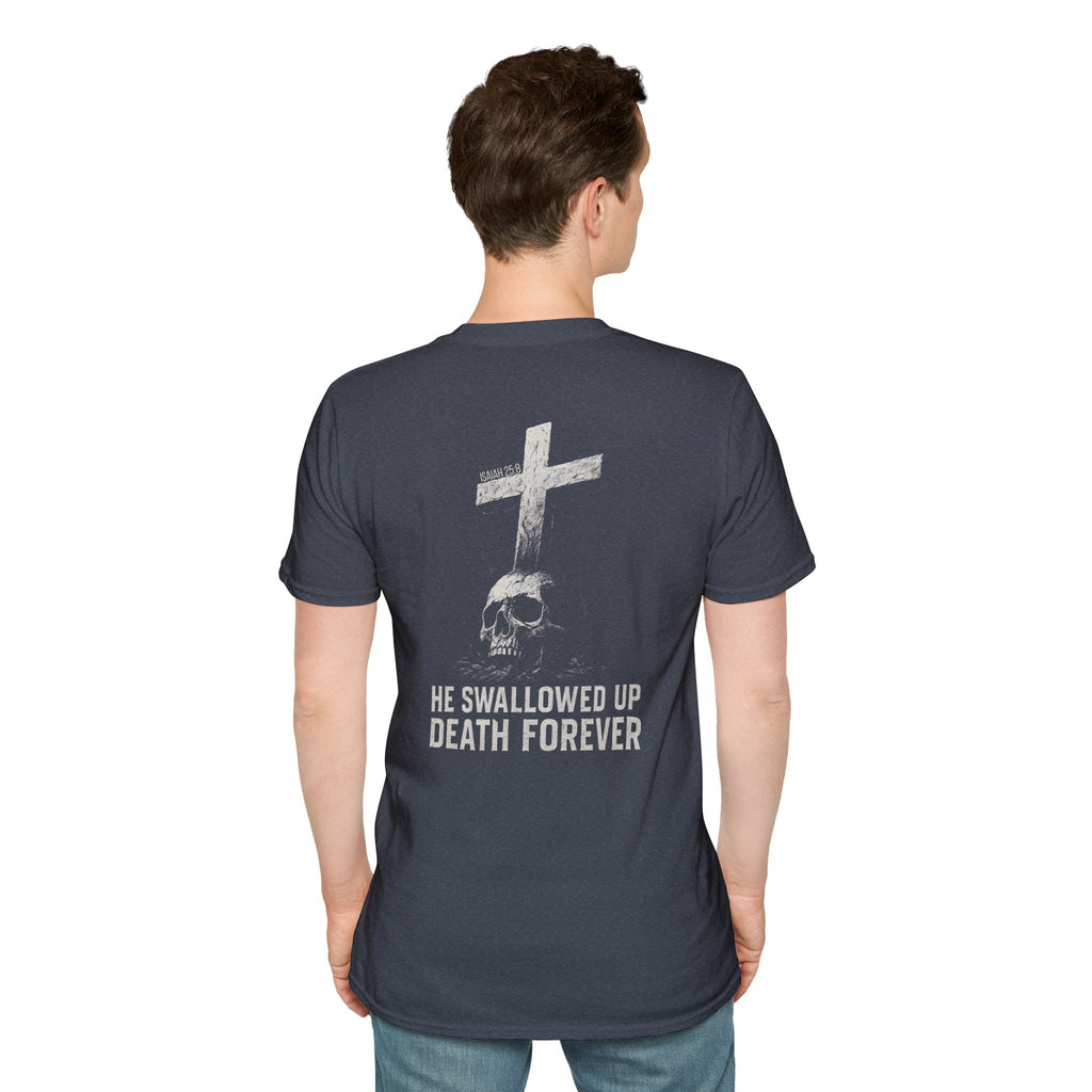 "Swallowed Death" (Light) (Design on Back/Logo on Front)