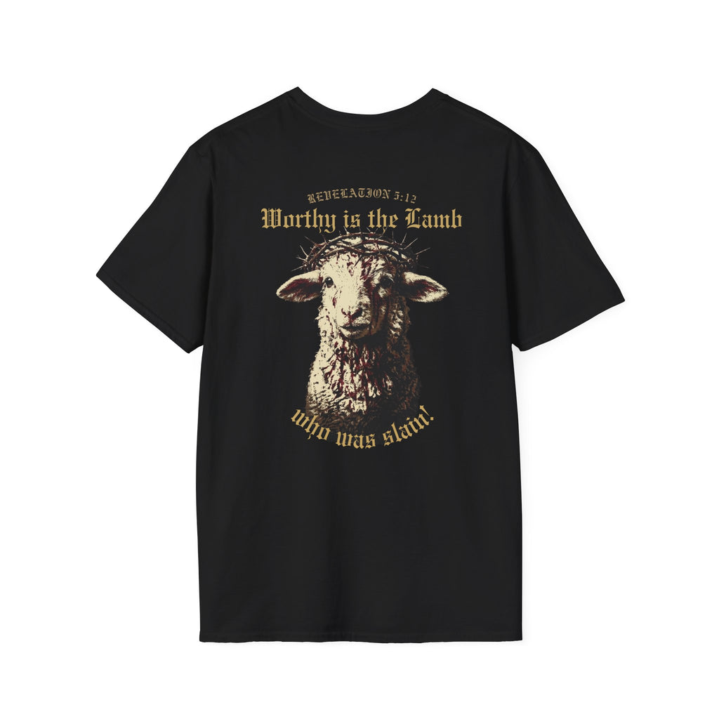 Revelation 5:12 - "Worthy is the Lamb" (Design on Back/Logo on Front)