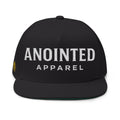 "Anointed" Flat Bill Snapback (White/No Outline) (Embroidered Front/Side)