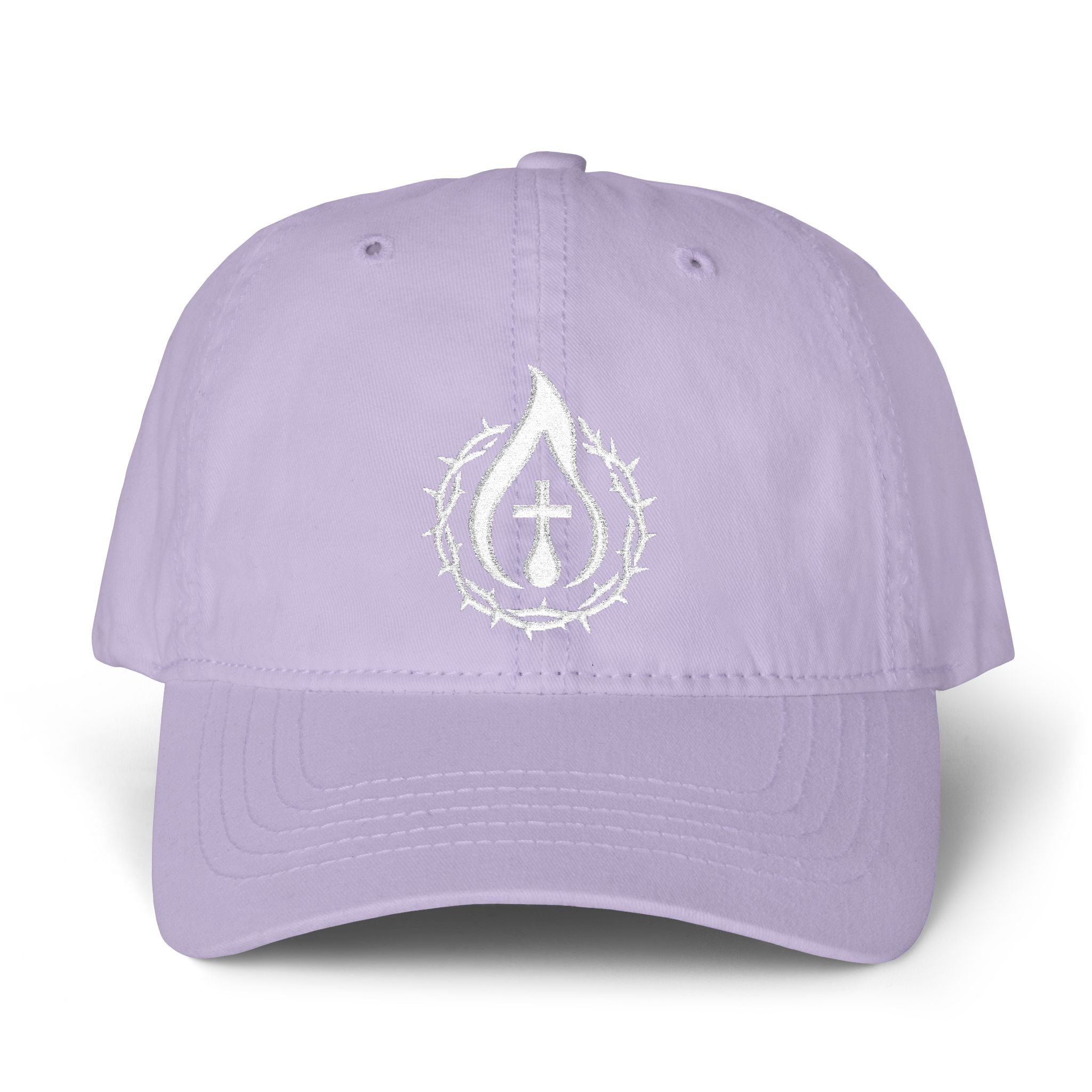 Women's "Anointed" Christian Cap (White Logo) (makeup-resistant w/ concealed ponytail opening)