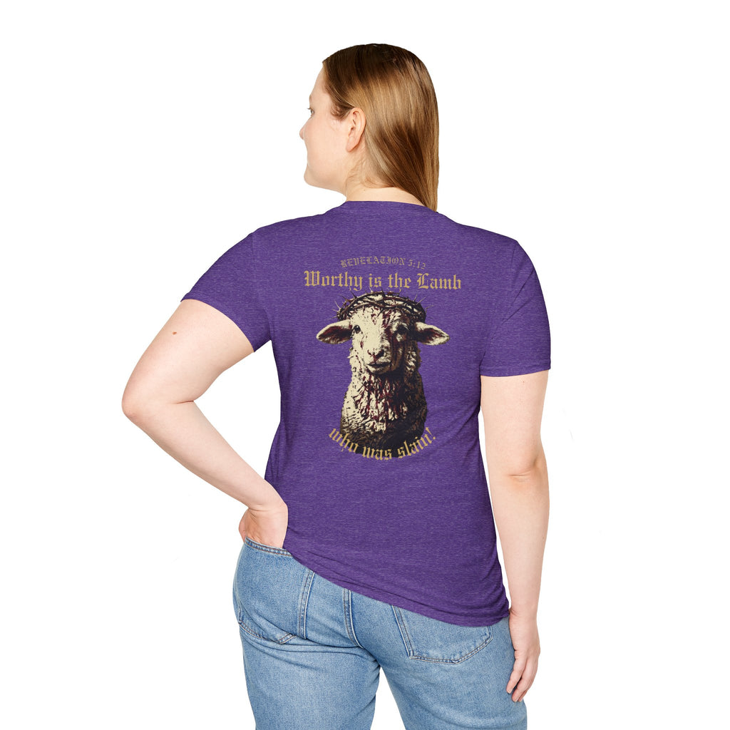 Revelation 5:12 - "Worthy is the Lamb" (Design on Back/Logo on Front)