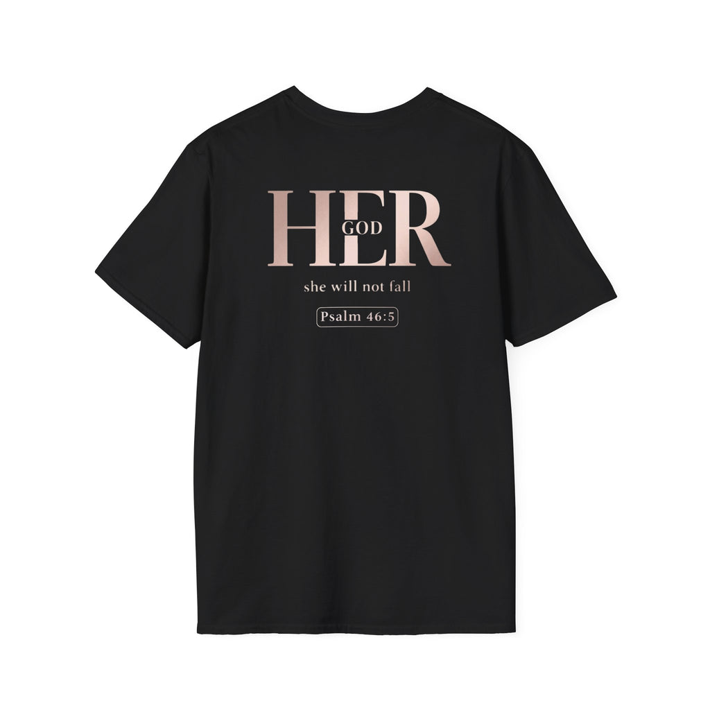 Psalm 46:5 - "God is Within Her" (Ladies) (Design on Back/Logo on Front)