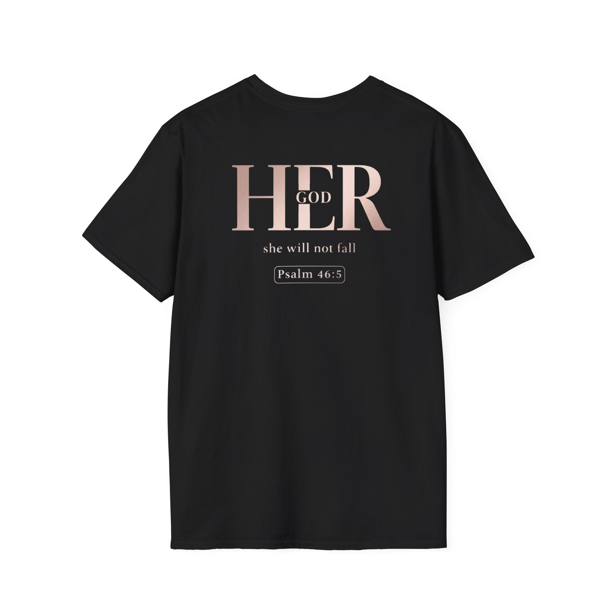 Psalm 46:5 - "God is Within Her" (Ladies) (Design on Back/Logo on Front)