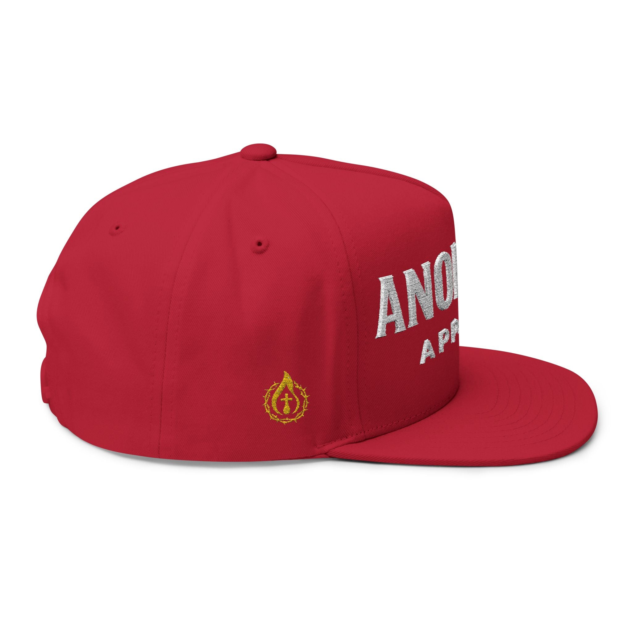 "Anointed" Flat Bill Snapback (White/No Outline) (Embroidered Front/Side)