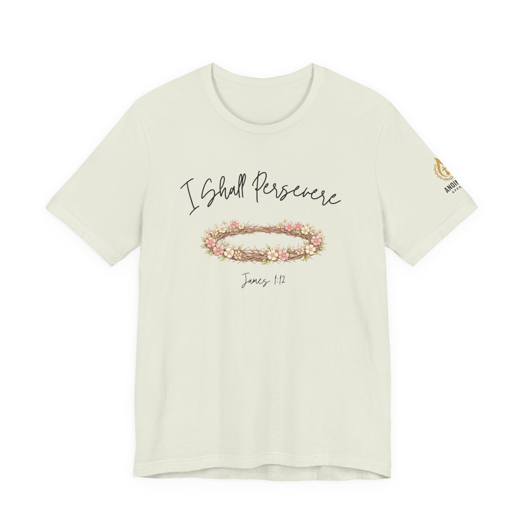 James 1:12 - "Crown of Life" (Ladies) (Design on Front/Logo on Sleeve)