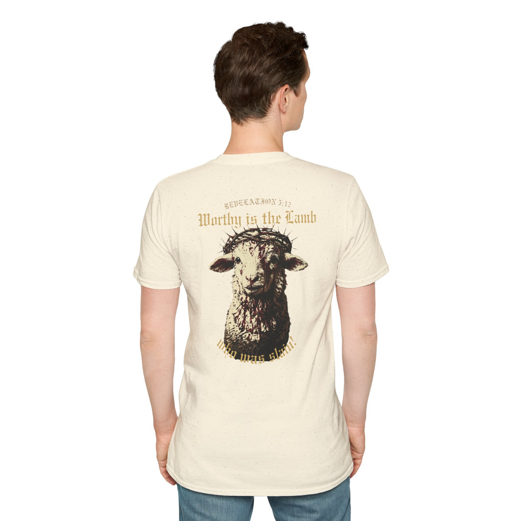 Revelation 5:12 - "Worthy is the Lamb" (Design on Back/Logo on Front)