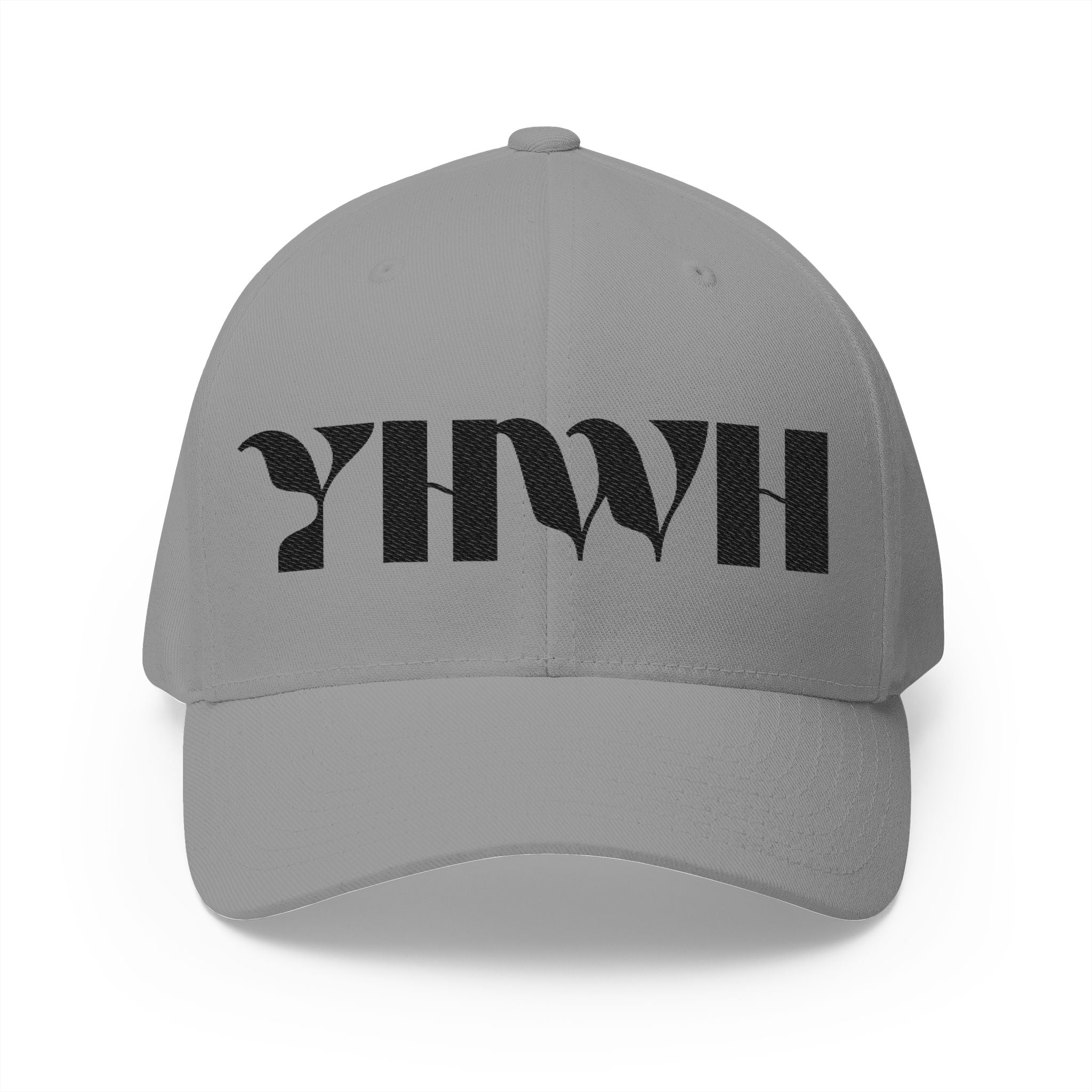 "YHWH" FlexFit Closed-Back (Black) (Embroidered Front/Back)