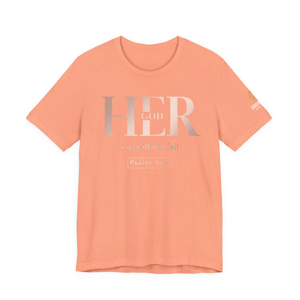 Psalm 46:5 - "God is Within Her" (Ladies) (Design on Front/Logo on Sleeve)