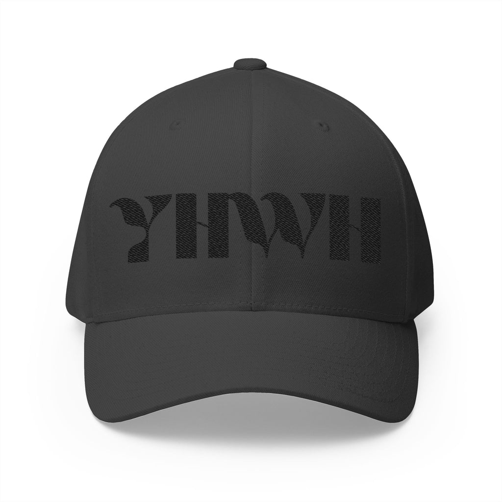 "YHWH" FlexFit Closed-Back (Black) (Embroidered Front/Back)