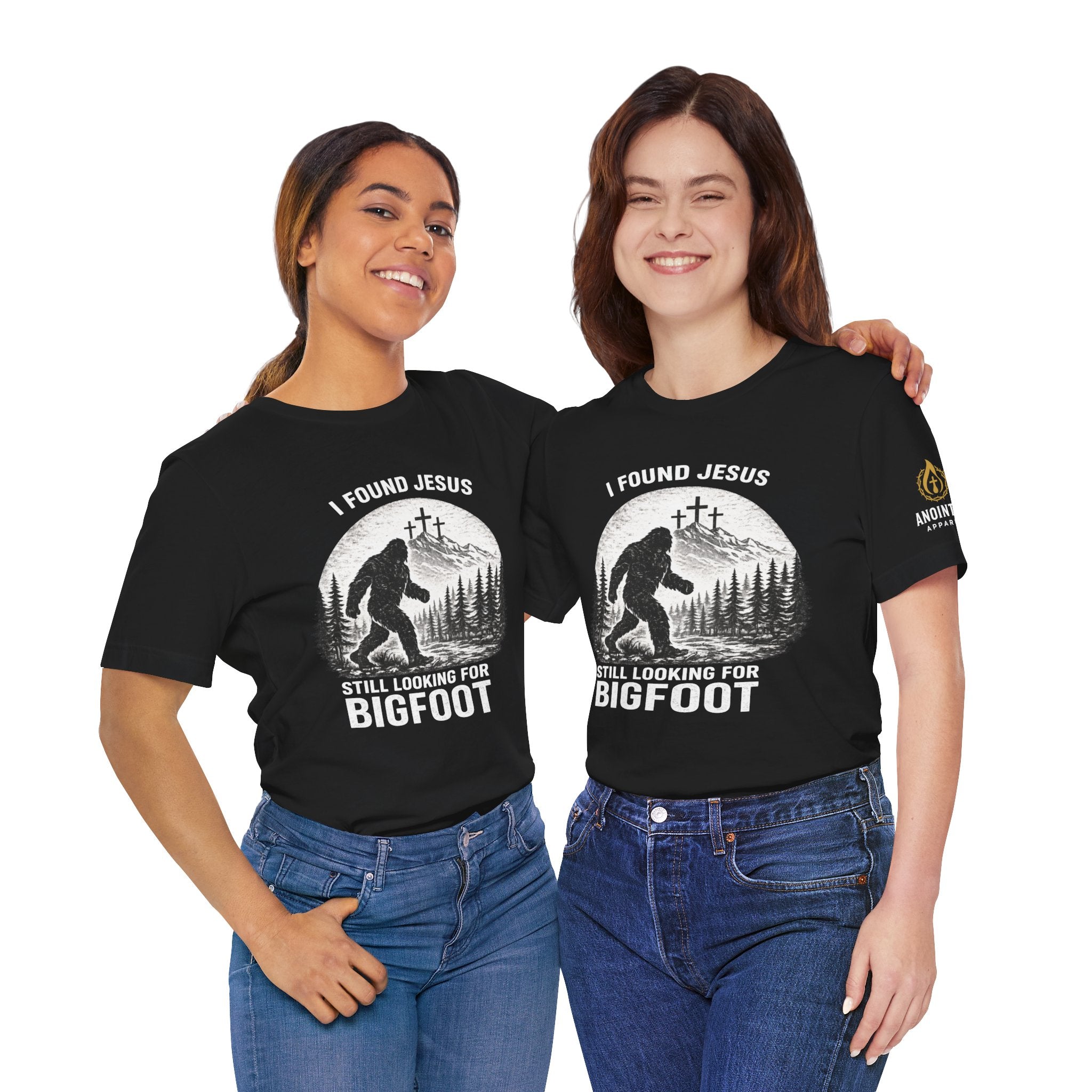 "Jesus and Bigfoot" (Design on Front/Logo on Sleeve)