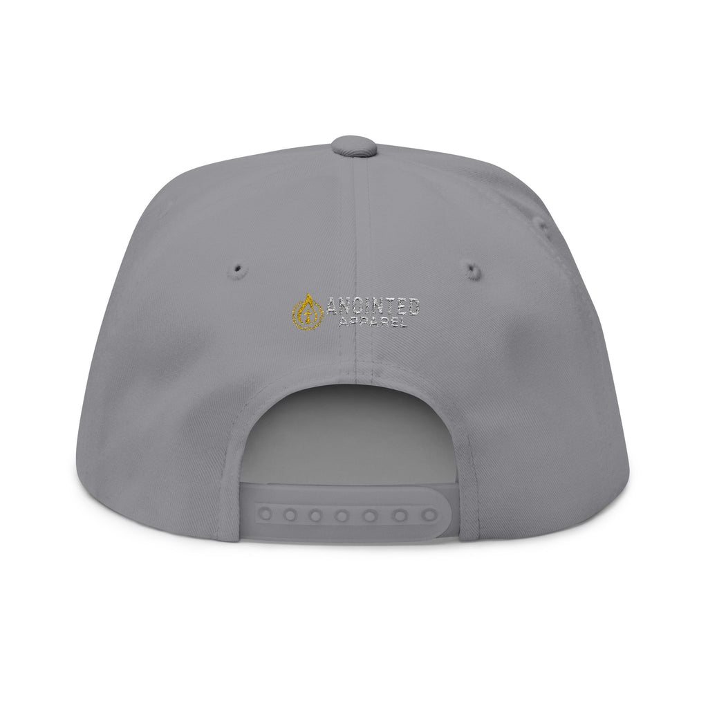 "YHWH" (White) Flat Bill Snapback (Embroidered Front/Back)