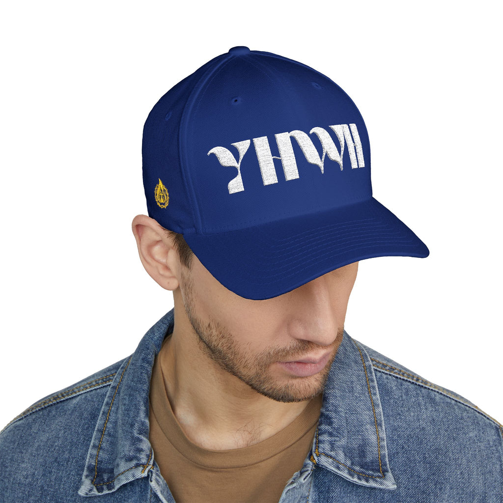 Signature Series "YHWH" FlexFit Closed-Back (White) (Triple Embroidered)