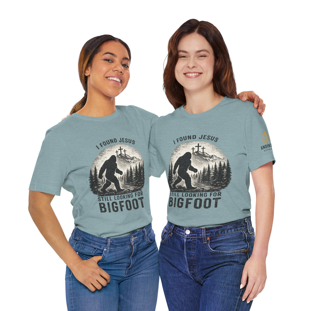 "Jesus and Bigfoot" (Design on Front/Logo on Sleeve)