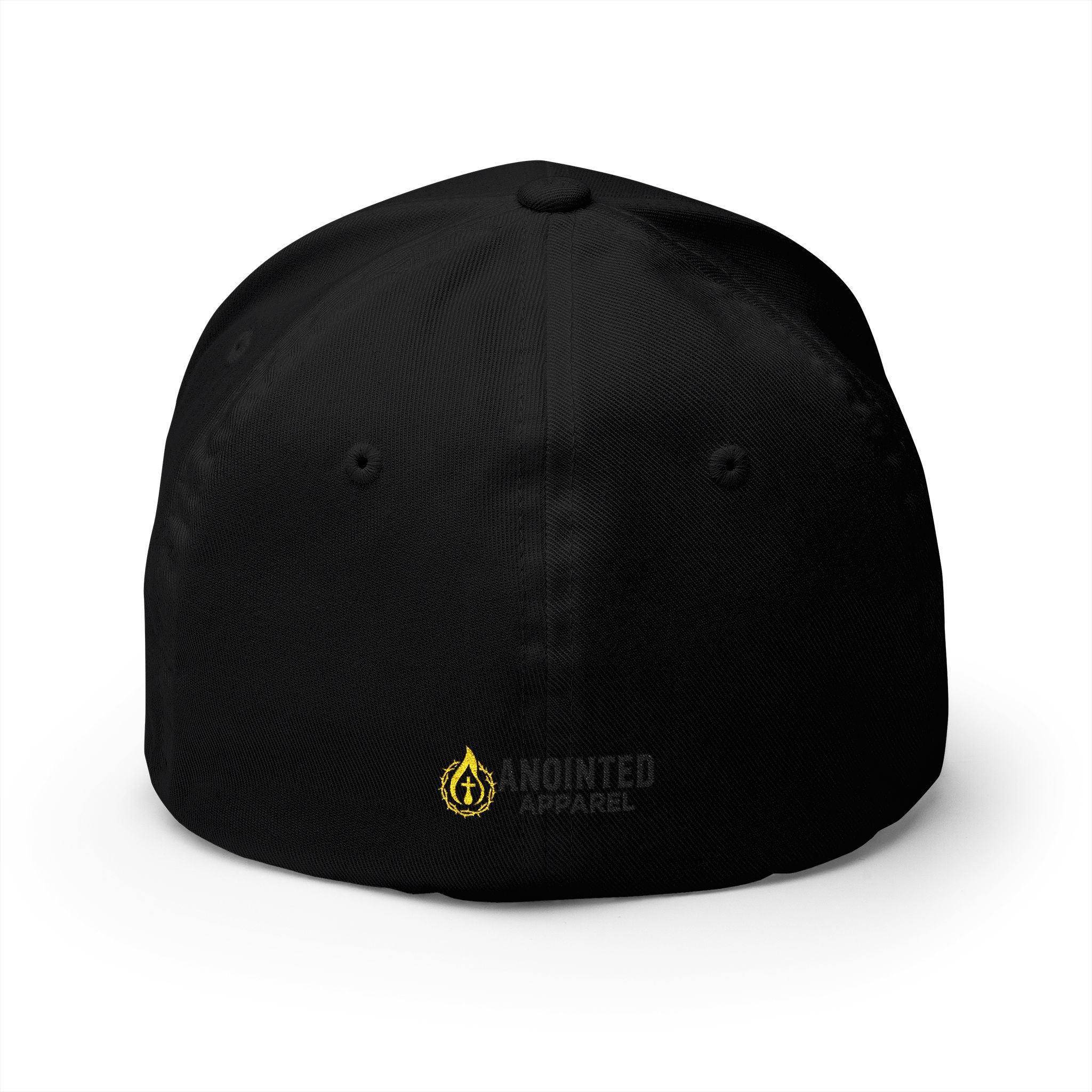 "YHWH" FlexFit Closed-Back (Black) (Embroidered Front/Back)