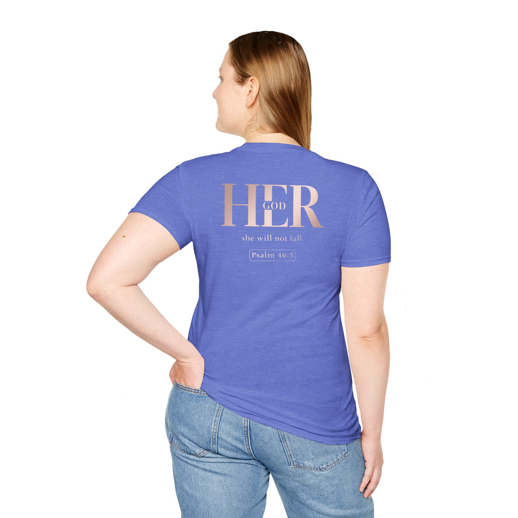 Psalm 46:5 - "God is Within Her" (Ladies) (Design on Back/Logo on Front)