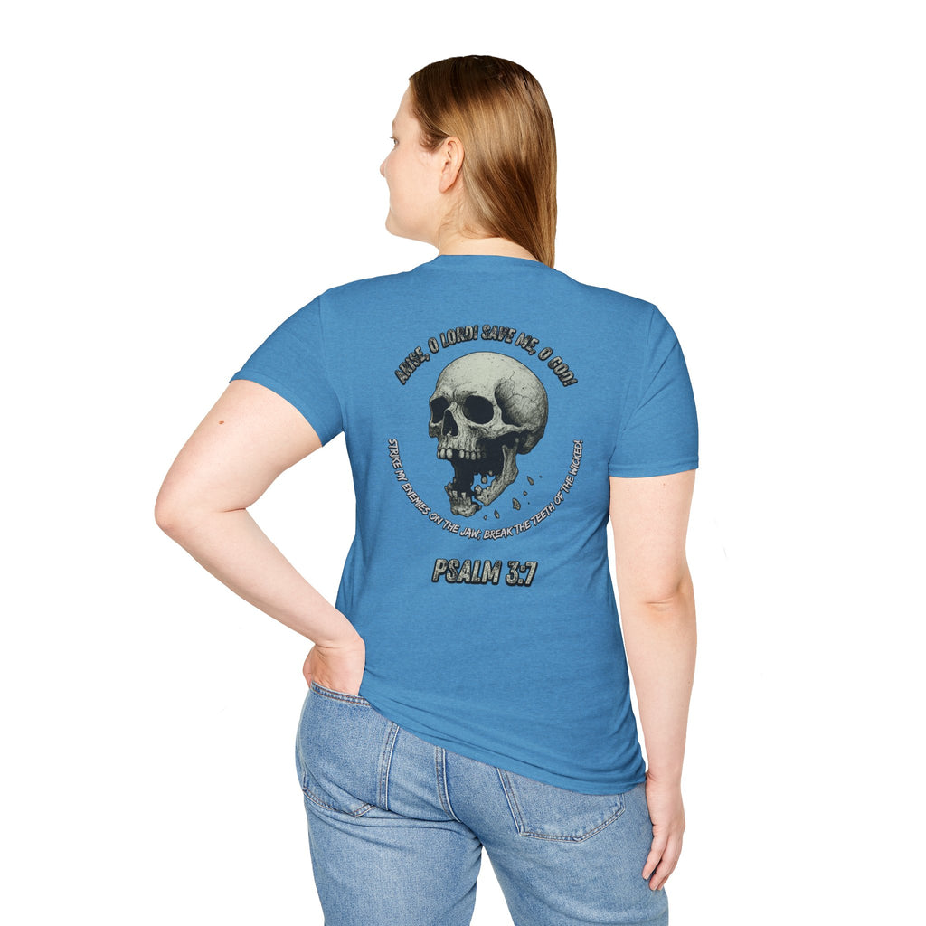 Psalm 3:7 - "Arise, O LORD!" (Monochrome) (Design on Back/Logo on Front)