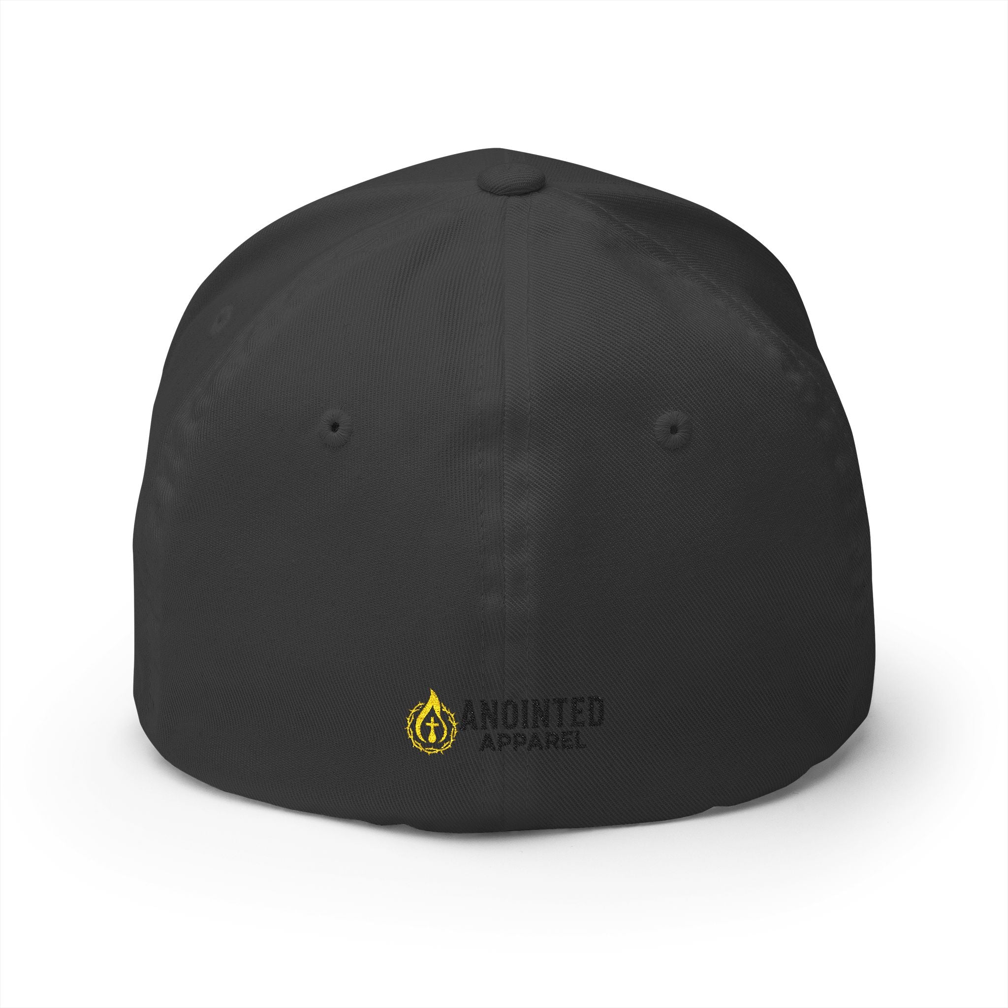 "YHWH" FlexFit Closed-Back (Black) (Embroidered Front/Back)