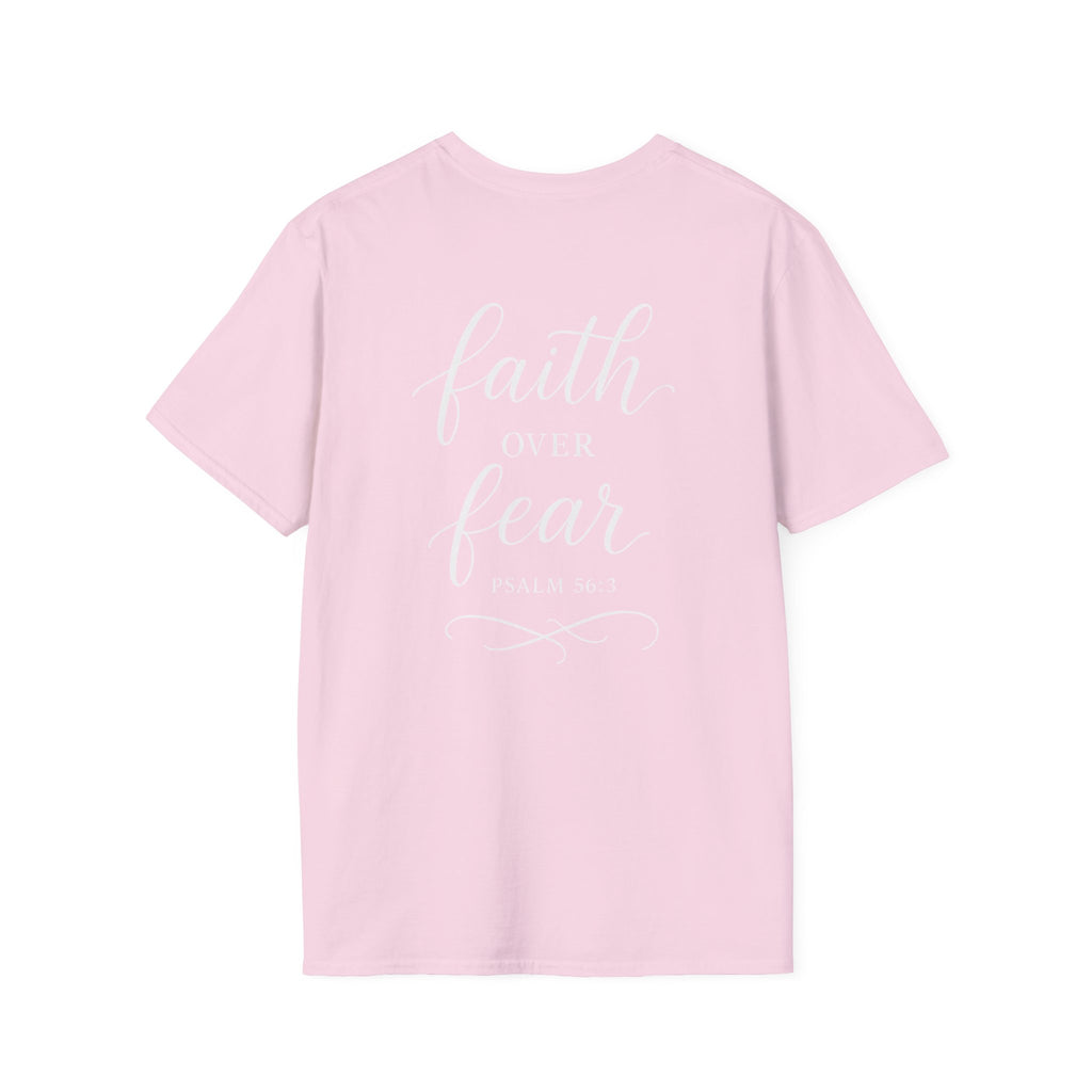"Faith Over Fear" (Ladies) (Design on Back/Logo on Front)