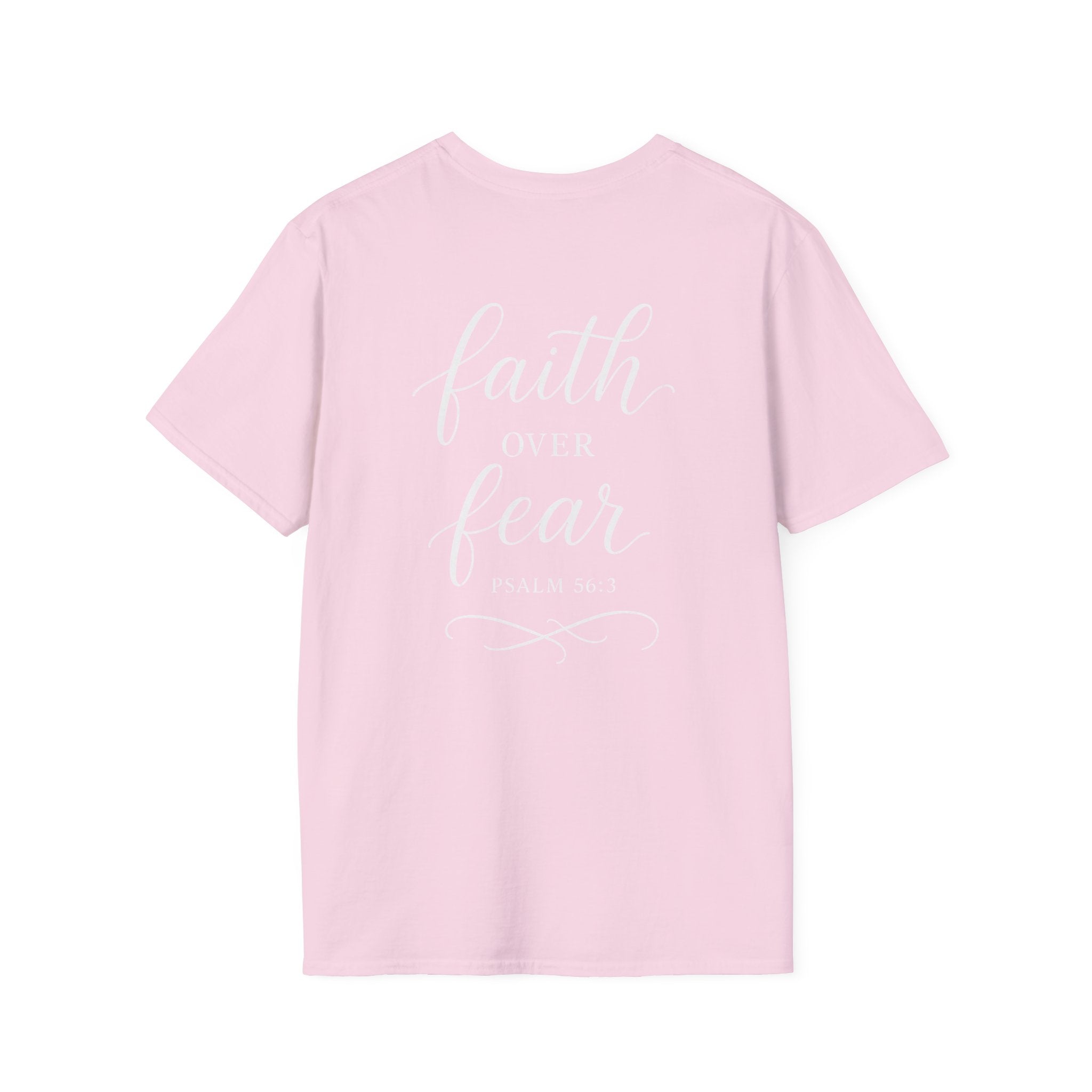 "Faith Over Fear" (Ladies) (Design on Back/Logo on Front)