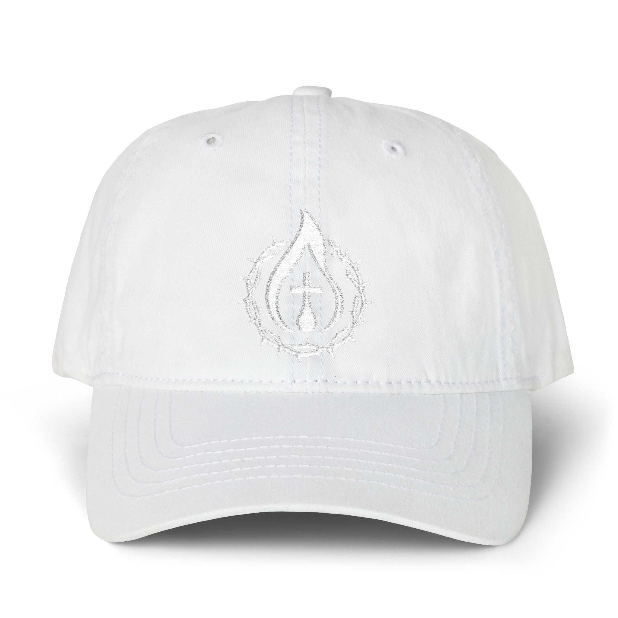 Women's "Anointed" Christian Cap (White Logo) (makeup-resistant w/ concealed ponytail opening)