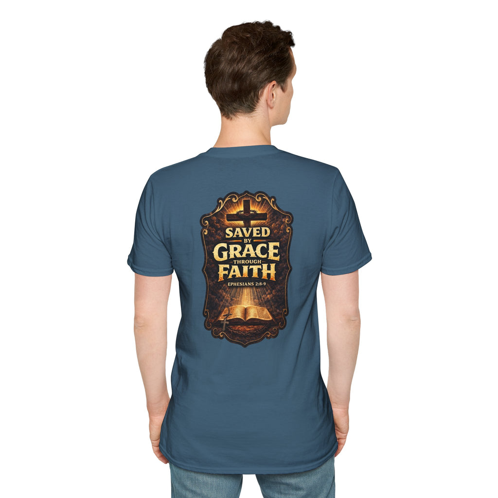 "Saved by Grace" (Design on Back/Logo on Front)